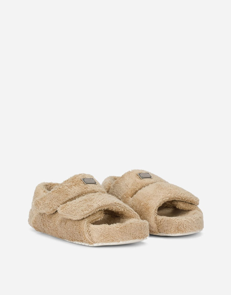 Dolce & Gabbana Terrycloth sandals with logo tag outlook