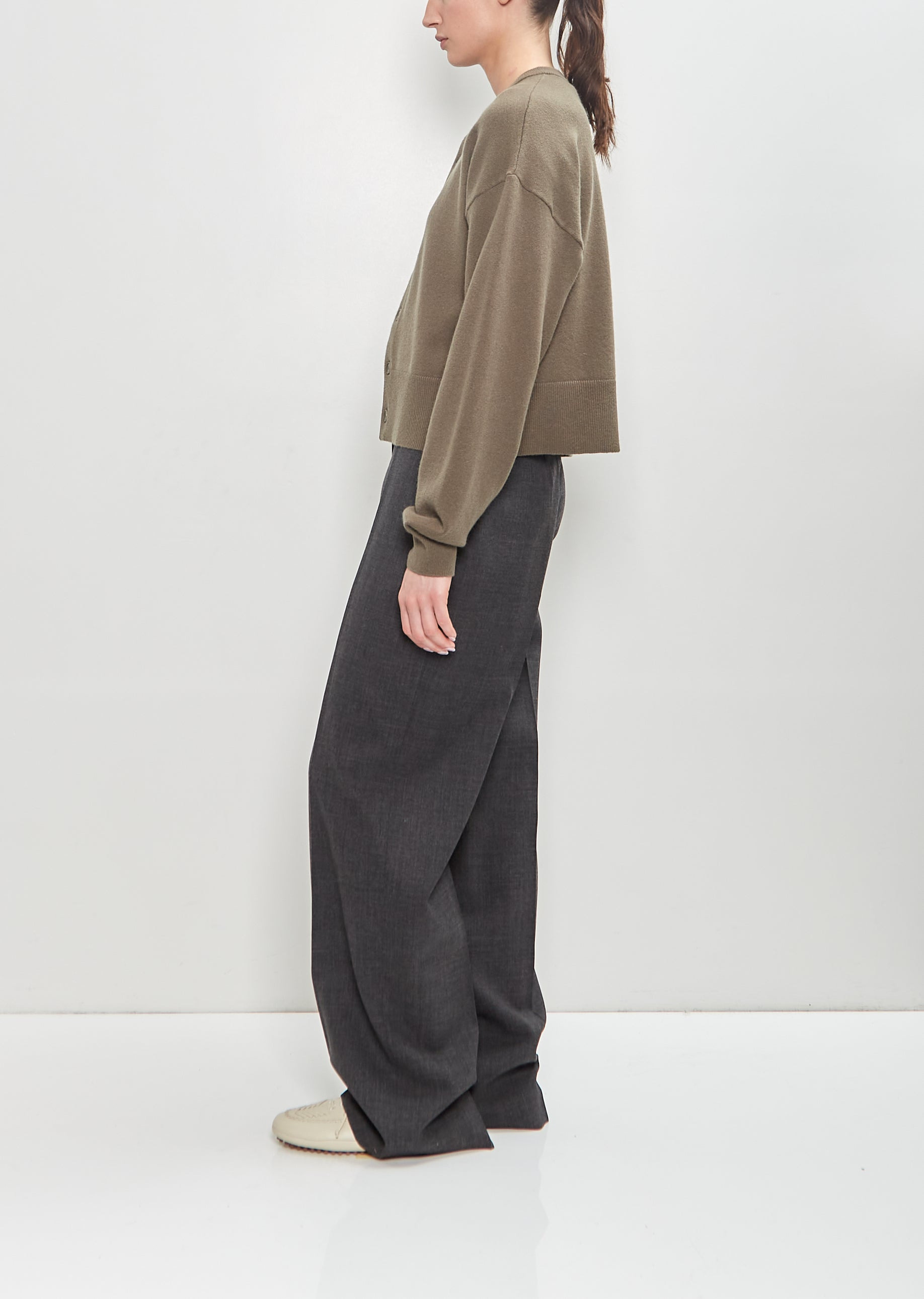 Cashmere Nylon n°170 Chou Cardigan — Army - 2