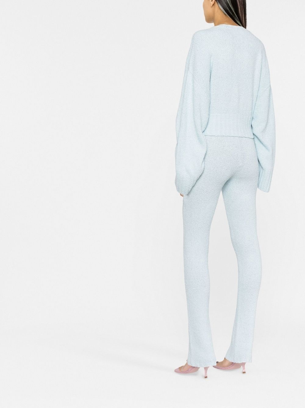 flared-cuff knitted trousers - 4