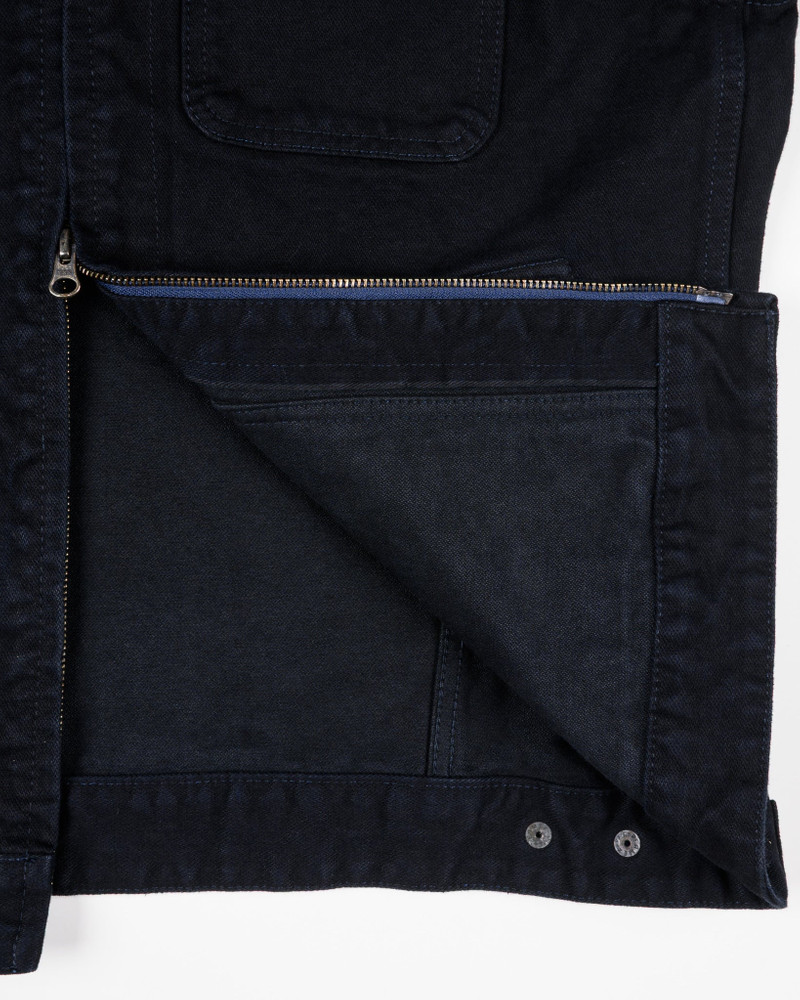 IHJ-123-OD 14OZ BROKEN TWILL SELVEDGE DENIM WORK JACKET - INDIGO OVERDYED BLACK 10