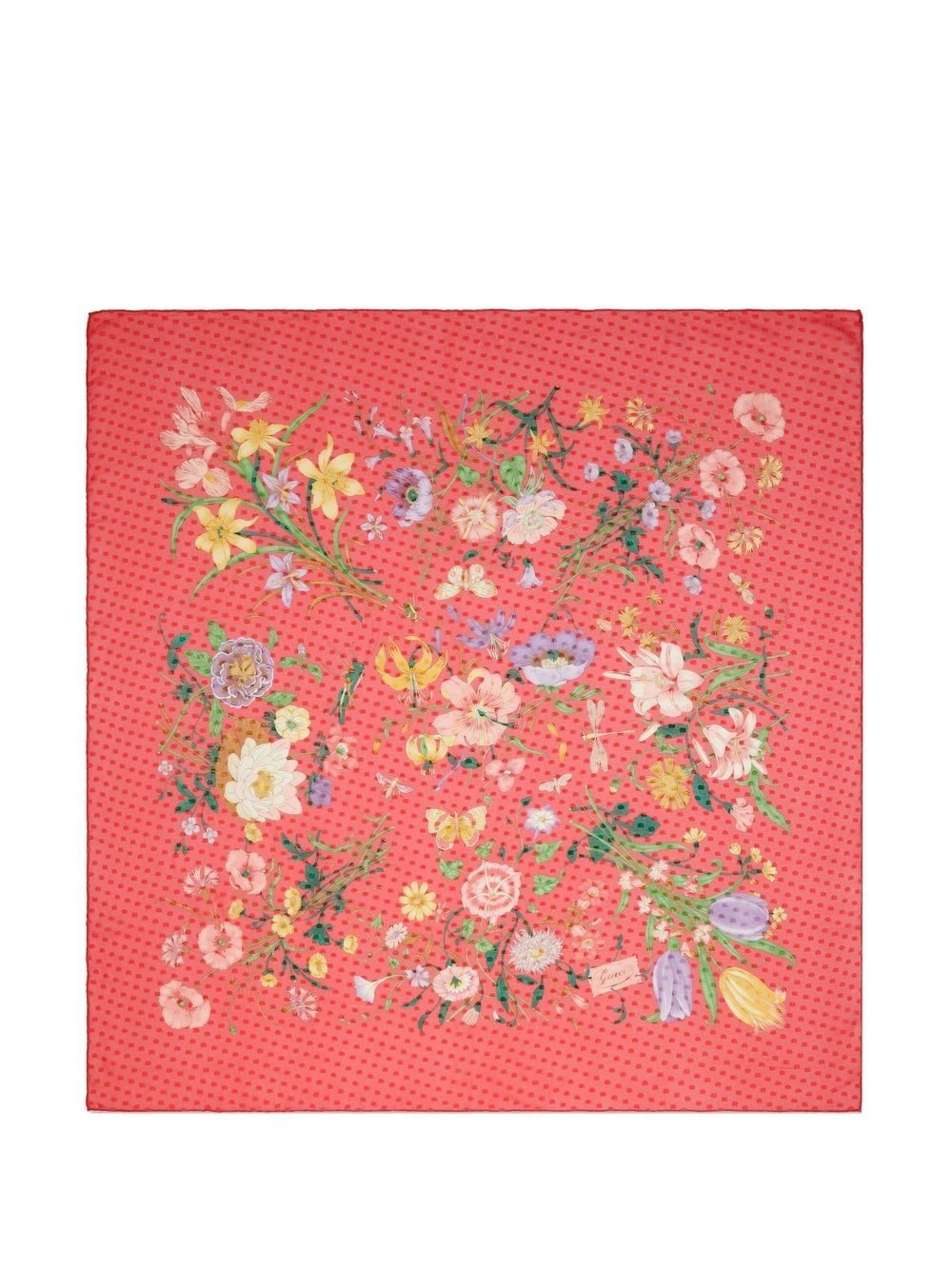 Flora-print silk scarf - 2