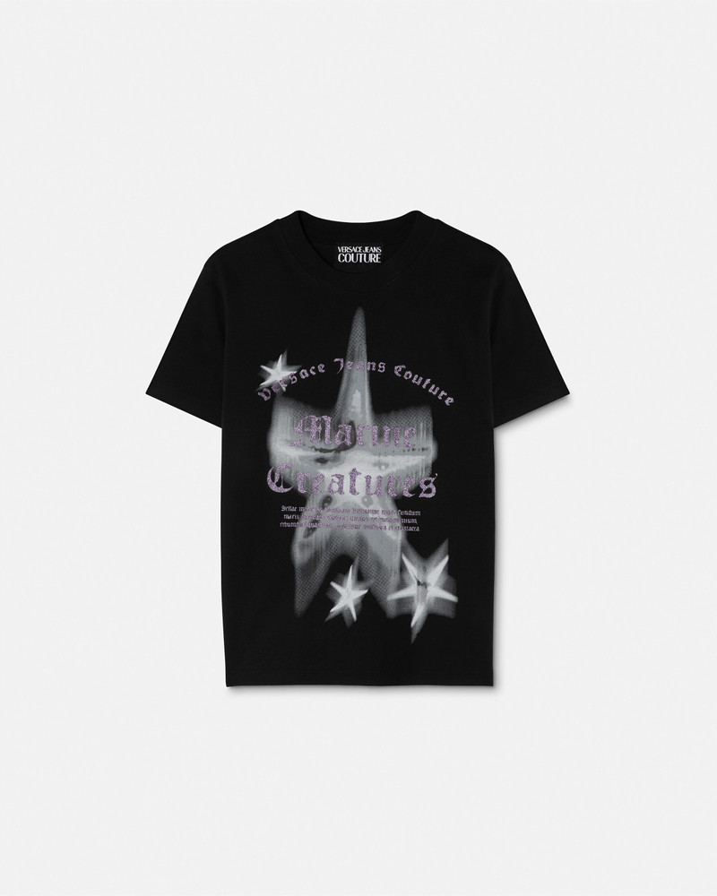 Printed Embellished Cotton-Jersey T-Shirt 1