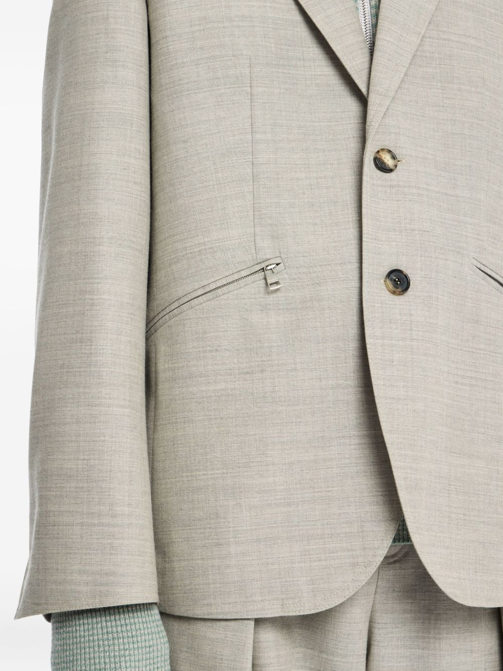 zip-pocket two-button blazer - 5