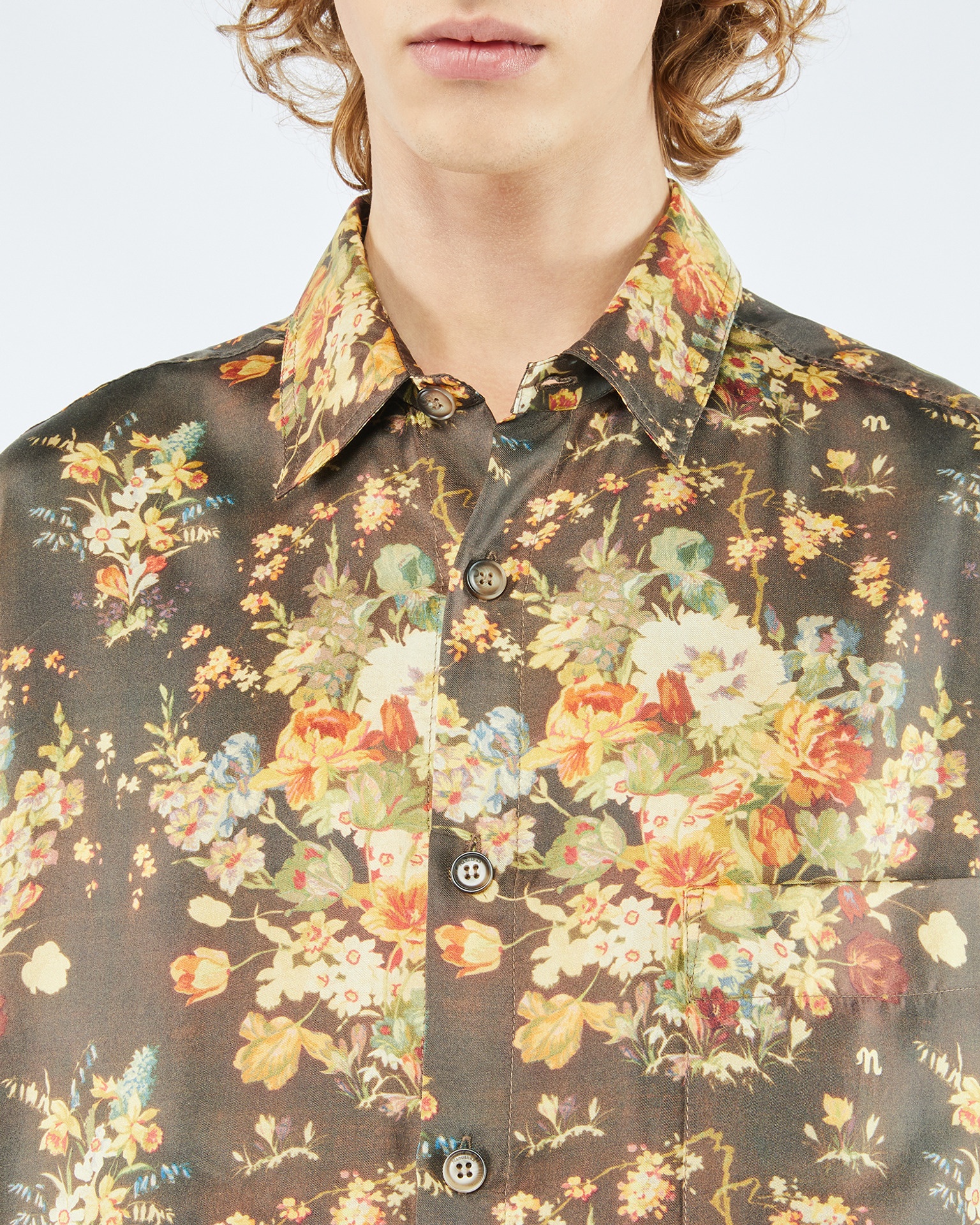 JARI - Printed twill silk pants - 20s floral - 4