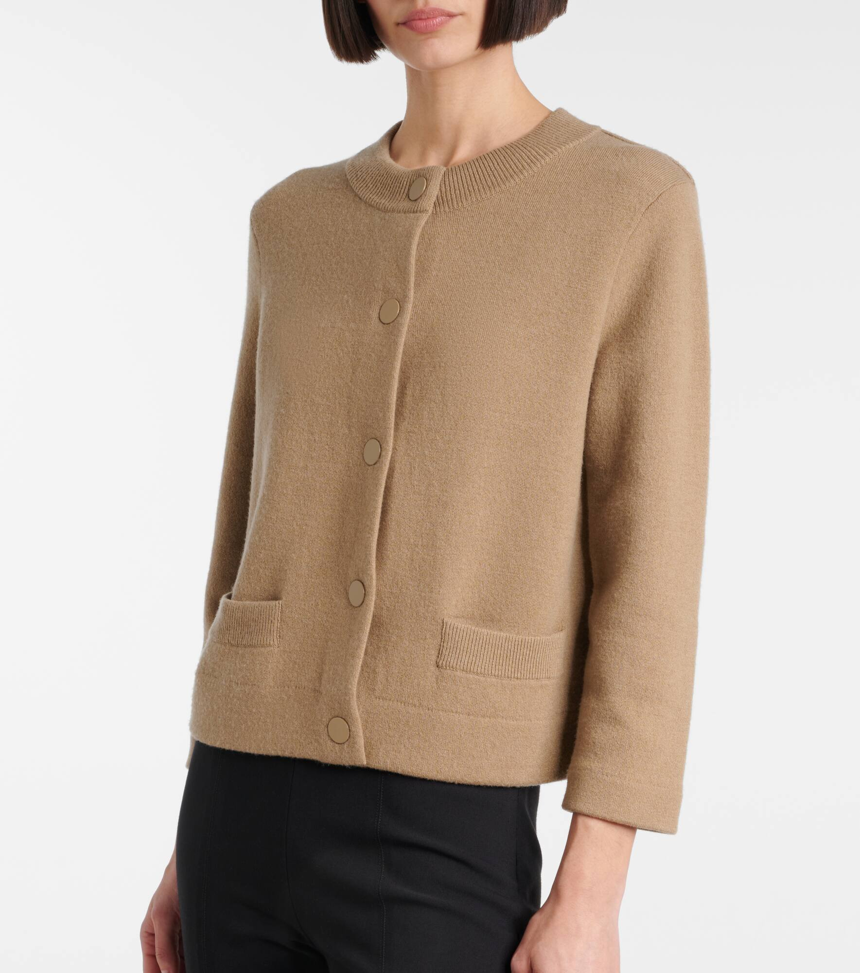 Shrunken wool and cashmere cardigan - 5