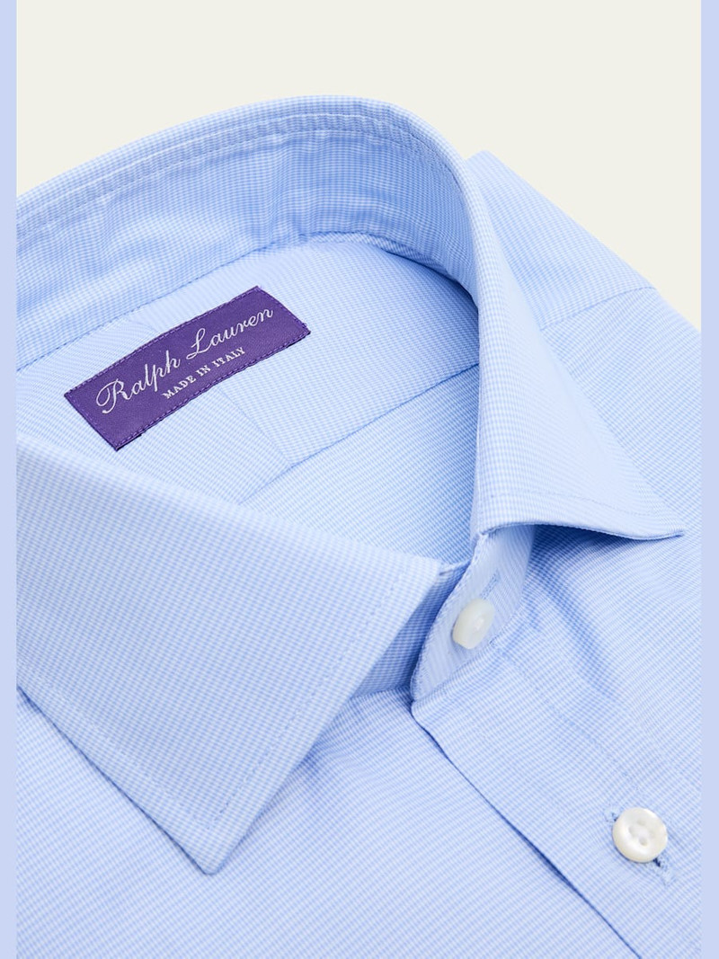 Ralph Lauren Men's Cotton Micro-Houndstooth Dress Shirt outlook