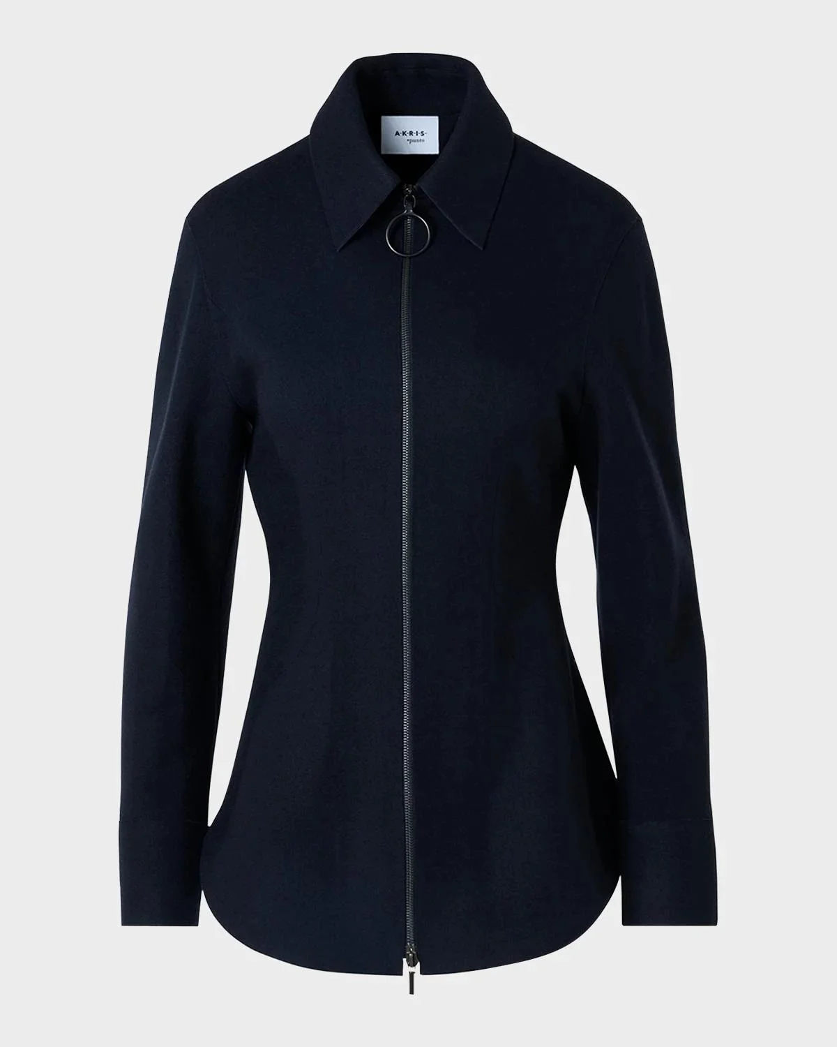 Wool-Cashmere Zip-Front Blouse - 1