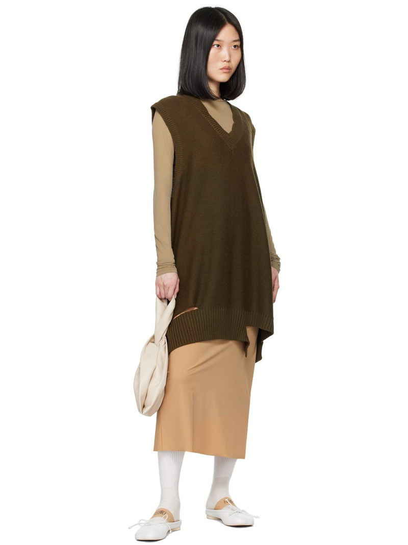 MM6 Maison Margiela Beige Scoop Neck Maxi Dress outlook
