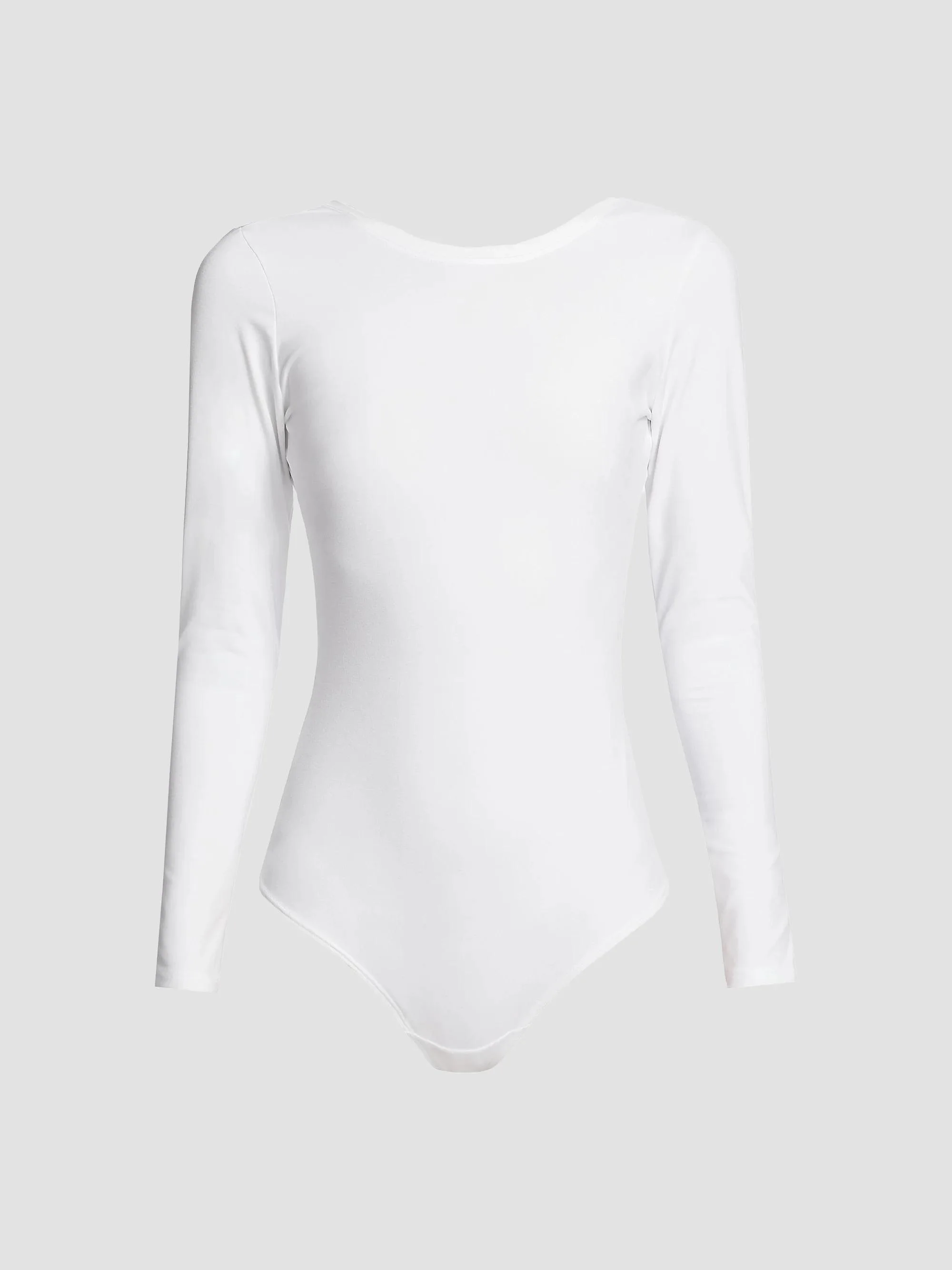 Women's Long Sleeve Scoop Bodysuit - White - 1