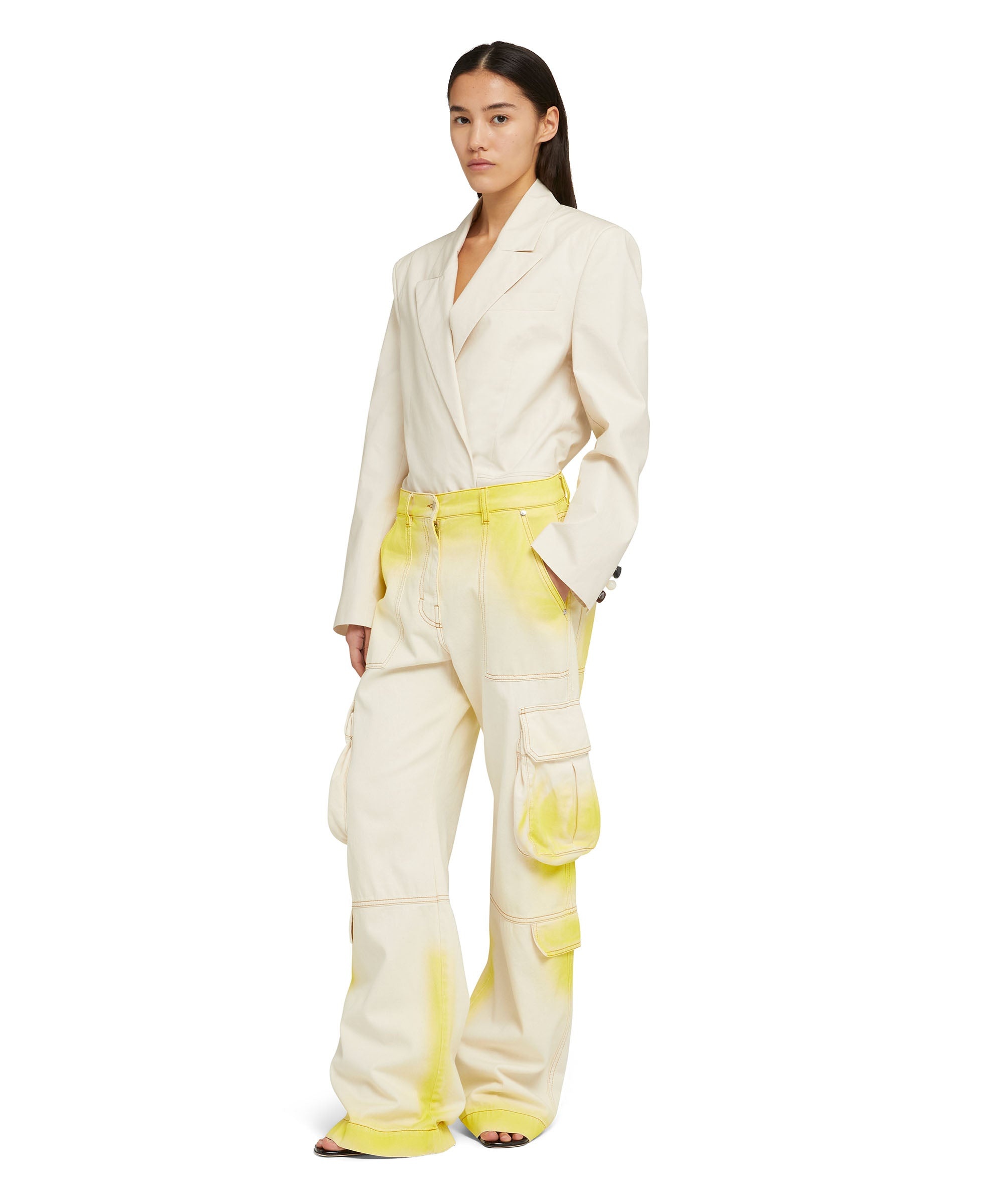 Bull cotton cargo pants with faded treatment - 5