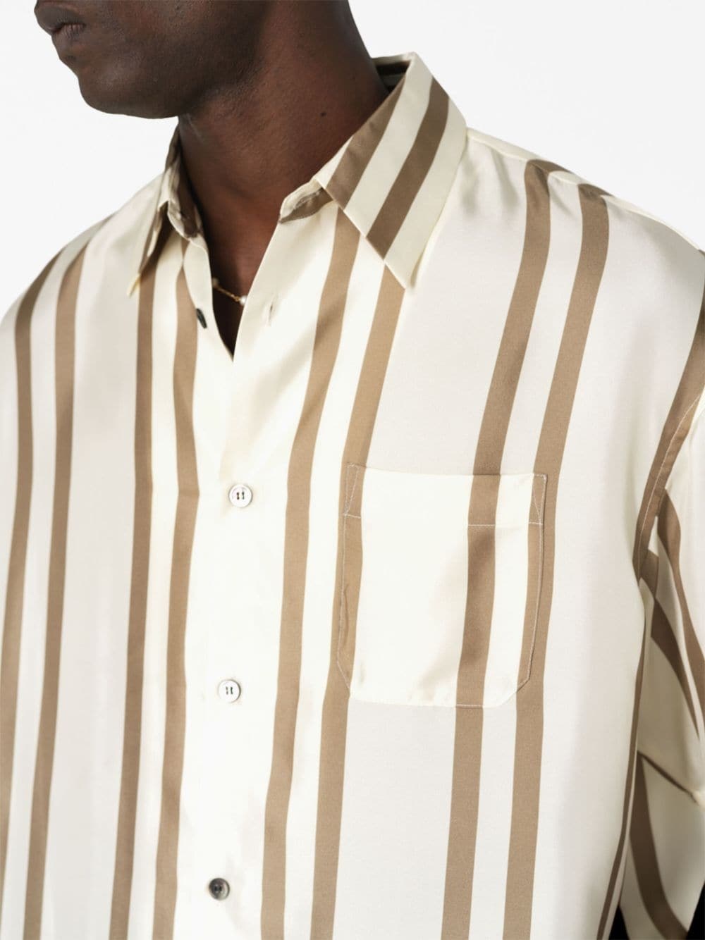 stripe-print silk shirt - 7
