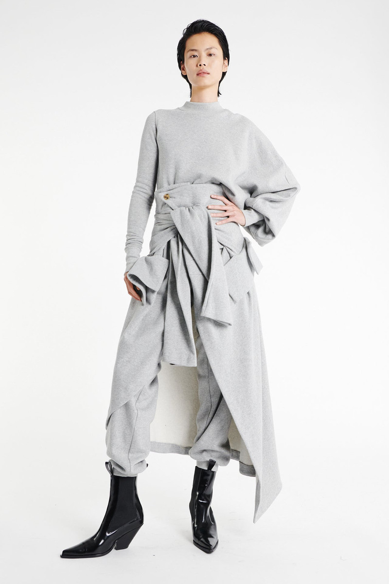 JERSEY JOGGER WITH ATTACHED SHIRT SKIRT GREY MELANGE 8