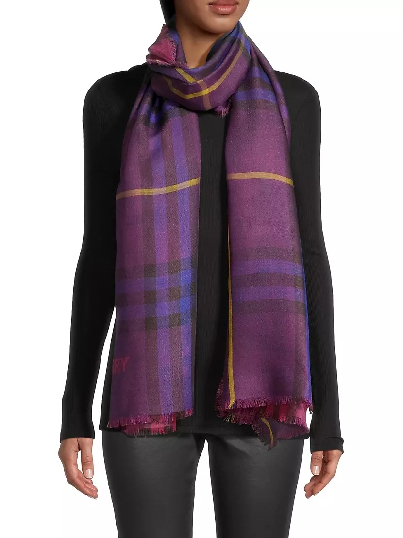 Burberry Check Wool-Silk Scarf