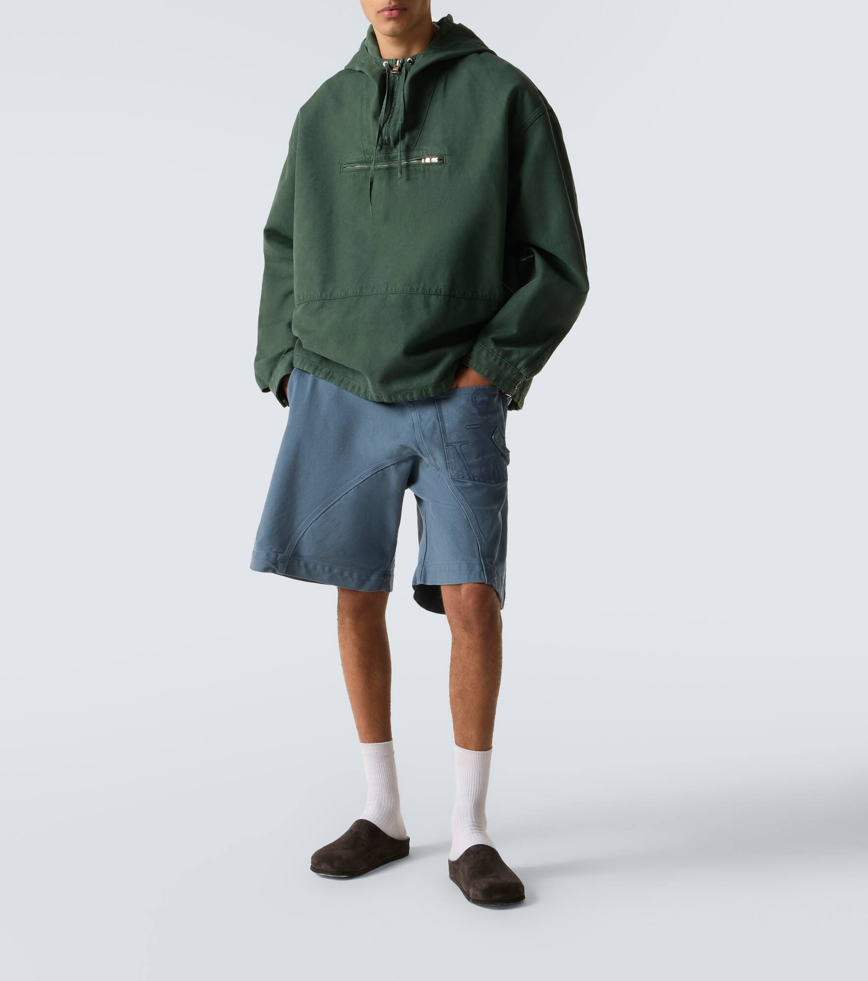 Twisted cotton canvas Bermuda pants - 2