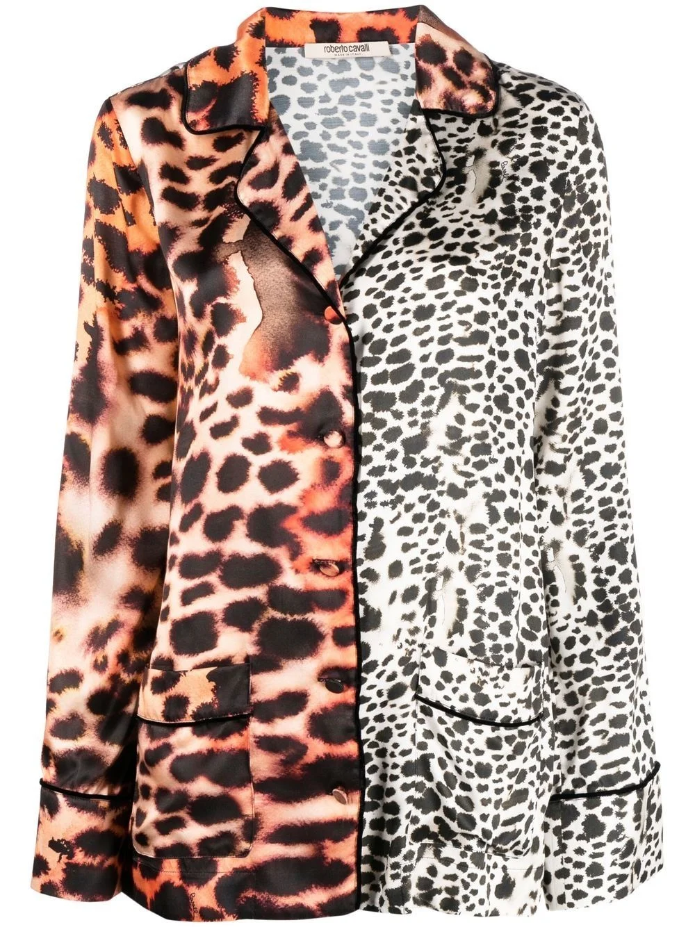 animal-print silk-blend shirt jacket - 1