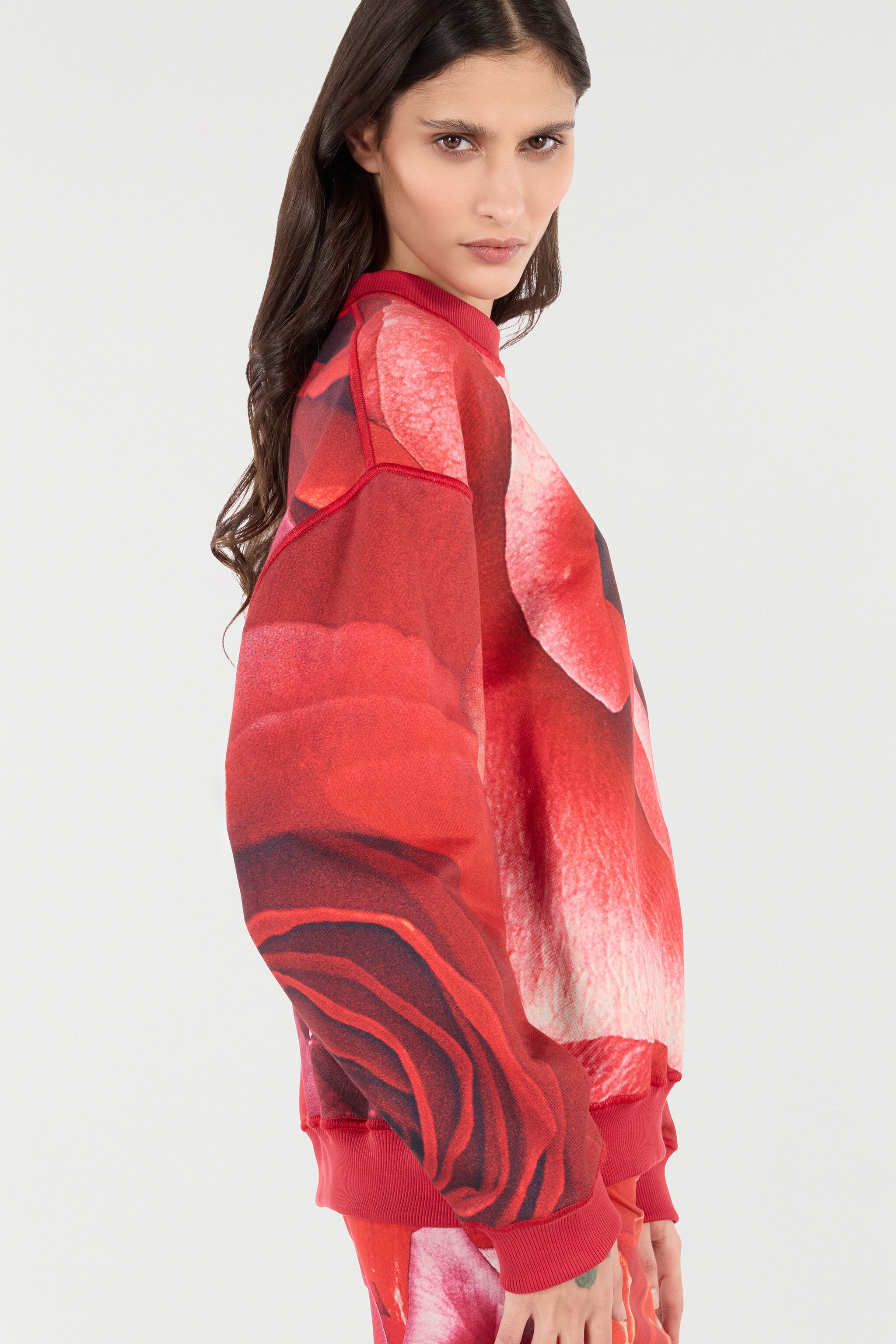 Sweatshirt With Maxi-Rose Print - 7
