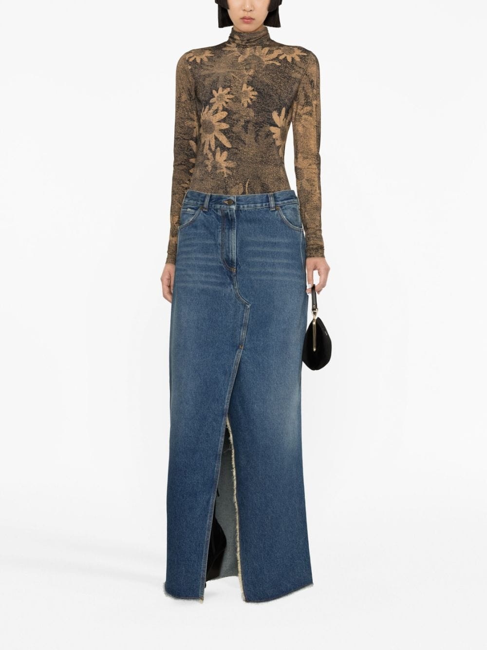 denim maxi skirt - 2
