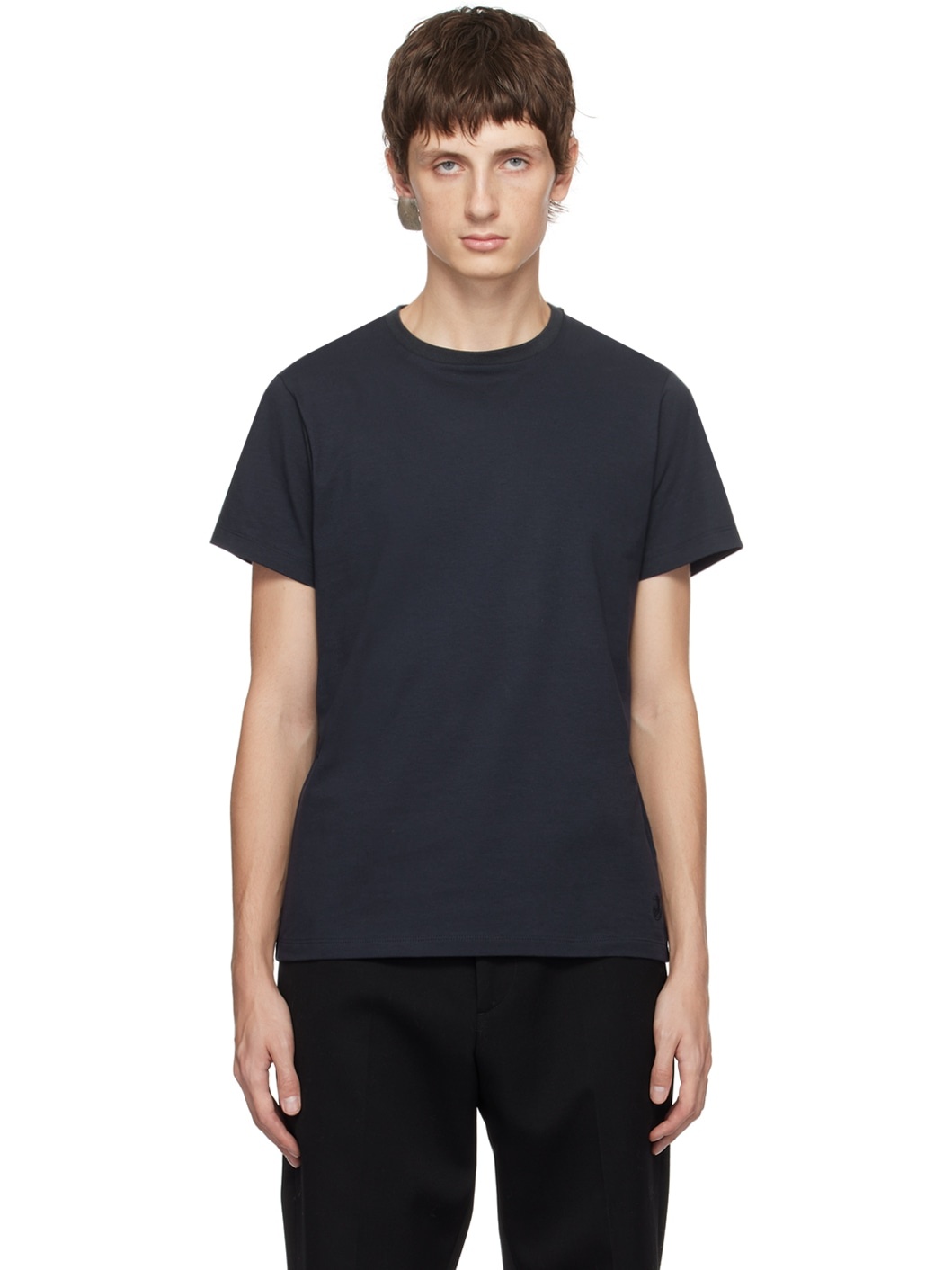 Navy Embroidered T-Shirt - 1