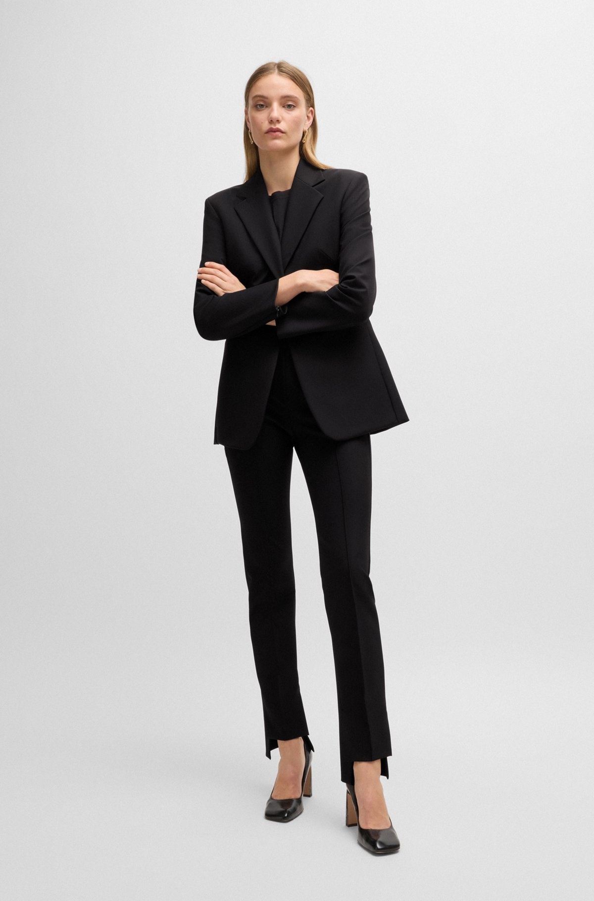 SKINNY-LEG TROUSERS IN PERFORMANCE-STRETCH FABRIC - 3