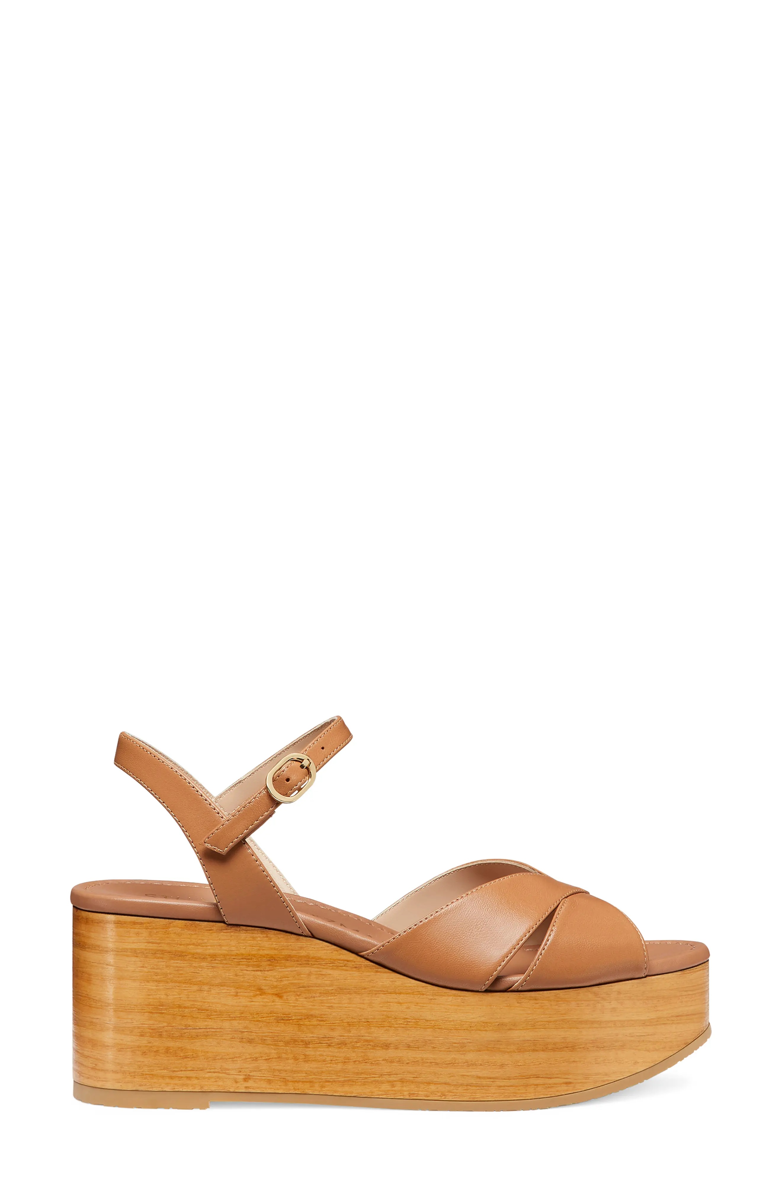 Carmen Midi Wedge Sandal in Tan/Sand - 3