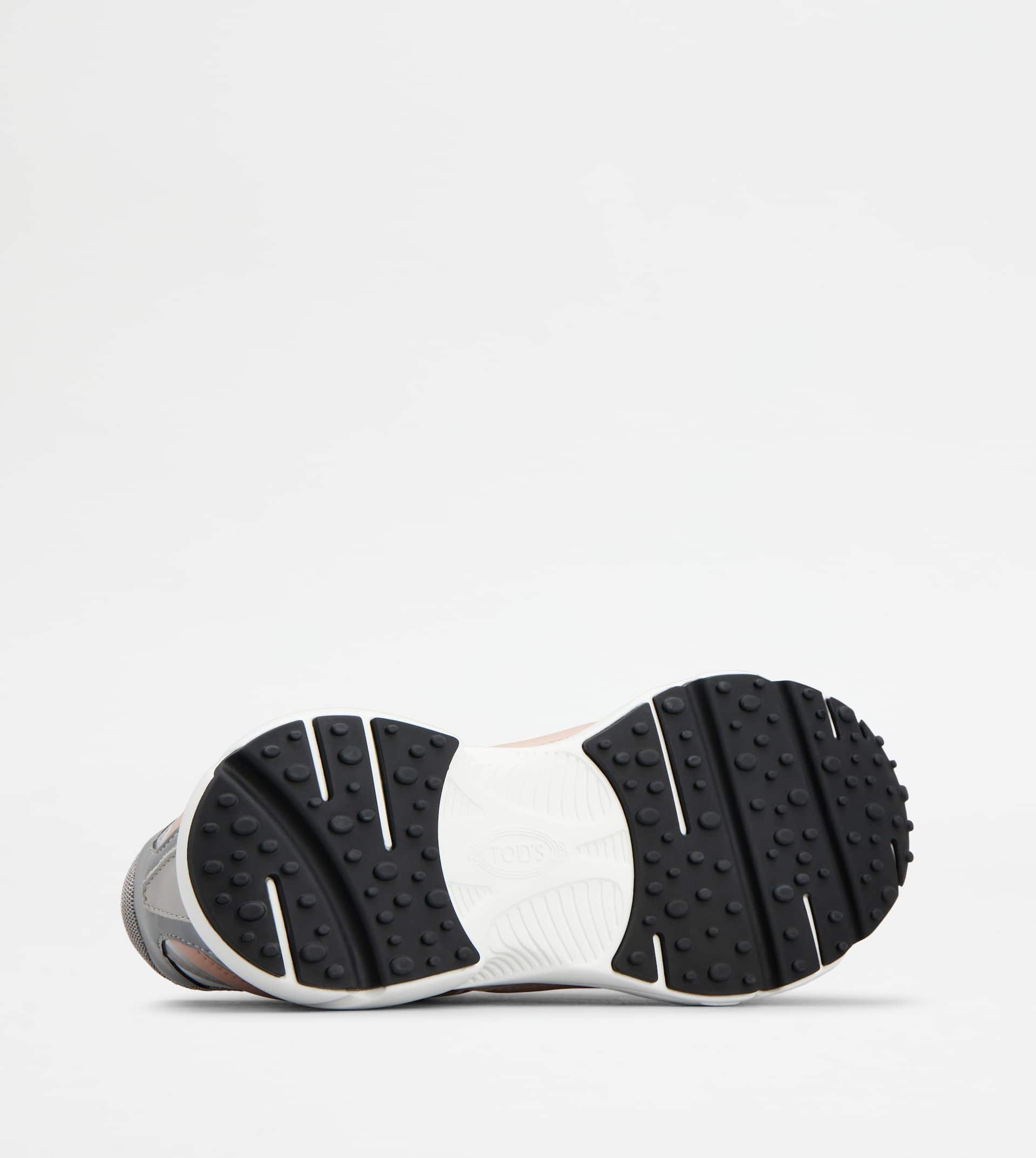 SNEAKERS IN LEATHER AND TECHNICAL FABRIC - GREY, PINK, WHITE - 4