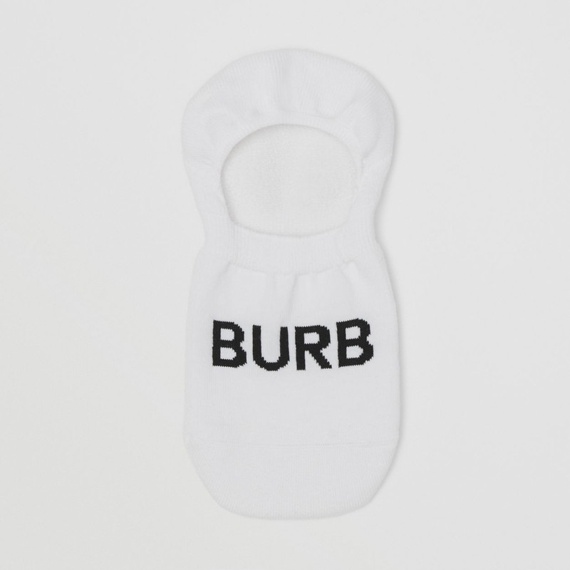 Logo Intarsia Cotton Blend Sneaker Socks 1