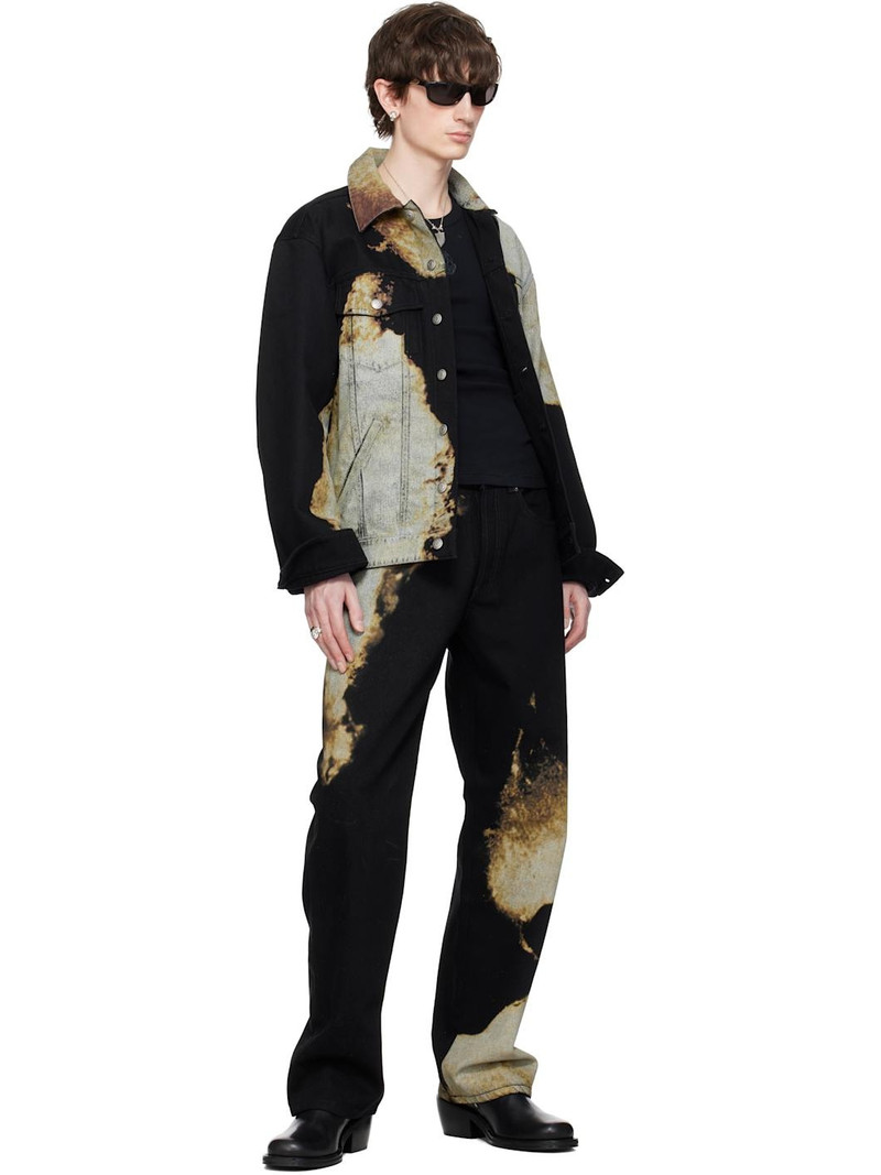Alexander McQueen Black & Gray Abstract Print Jeans outlook