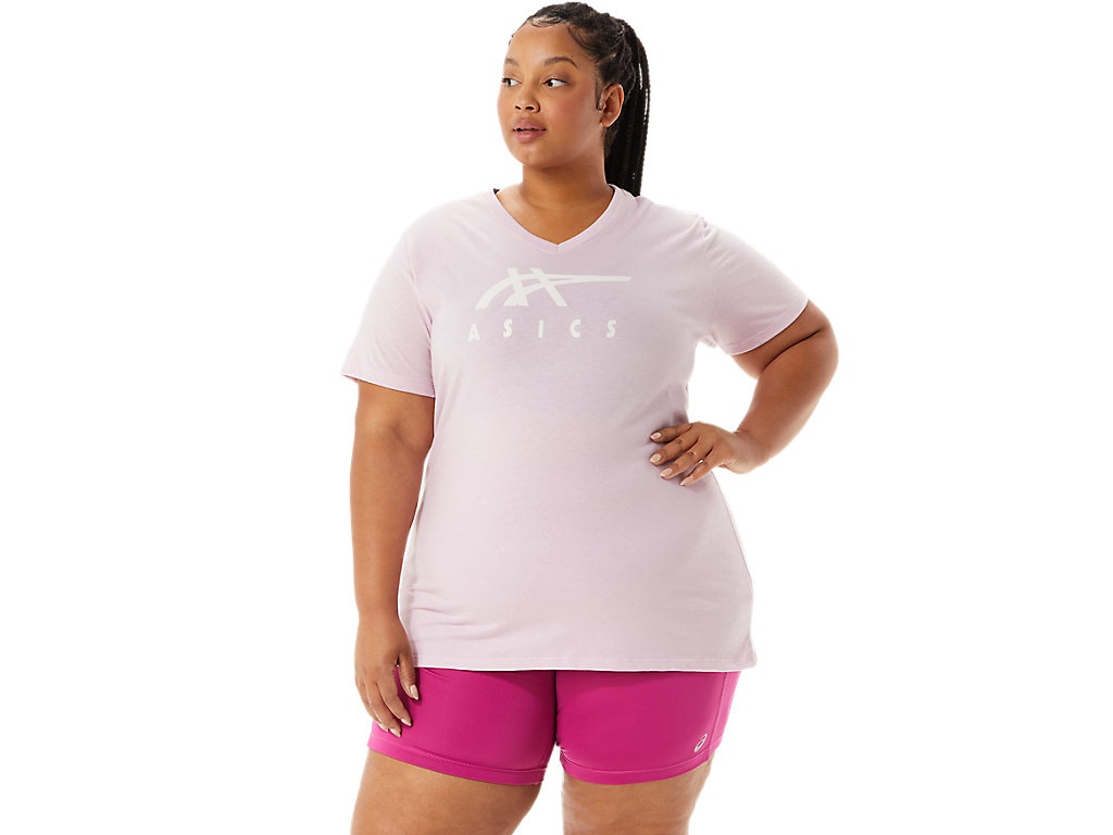 WOMEN'S ASICS STRIPES V-NECK - 1