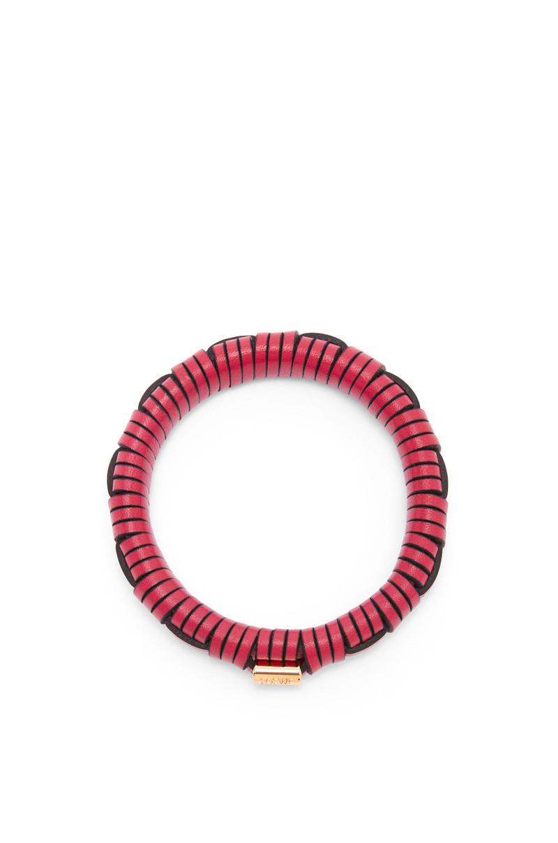 Woven bangle in brass and classic calfskin 3