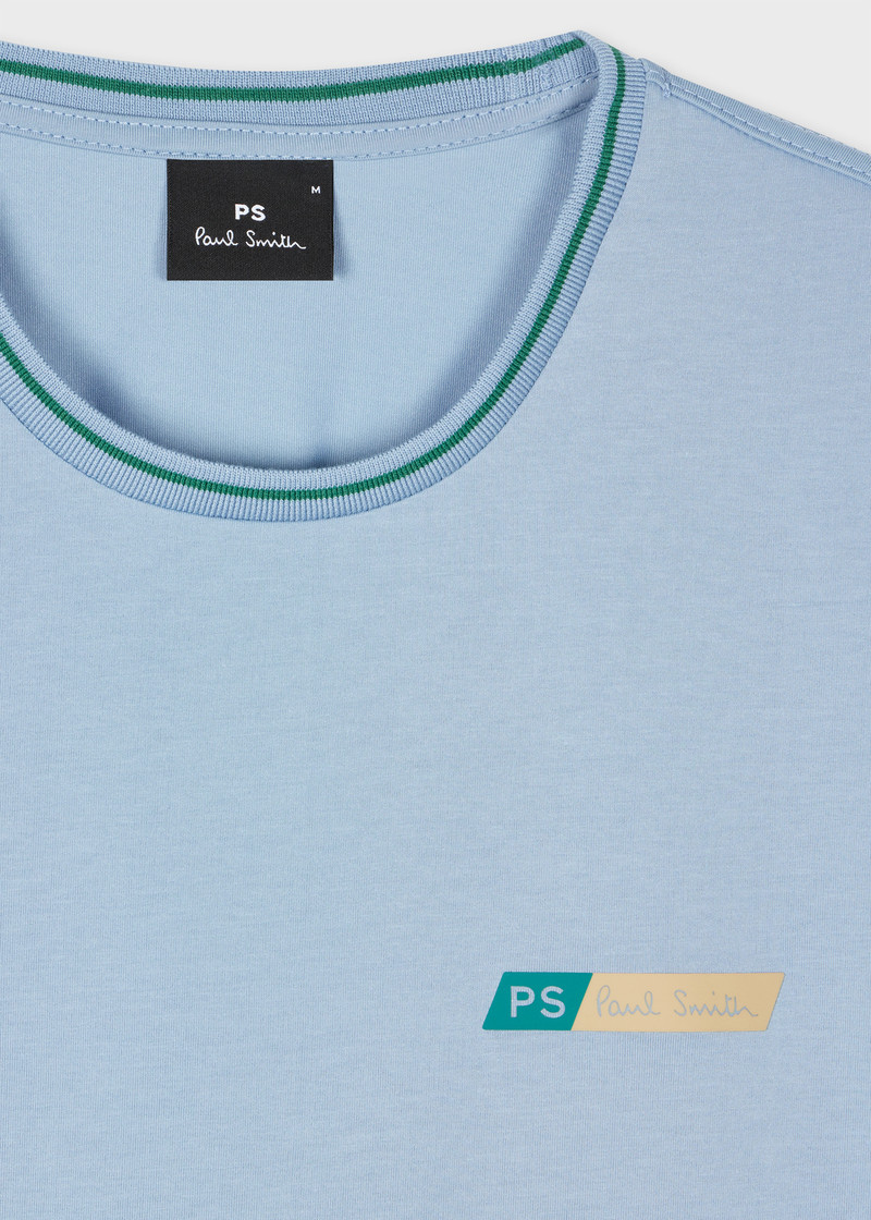 Paul Smith Pale Blue Regular-Fit Cotton Logo T-Shirt outlook