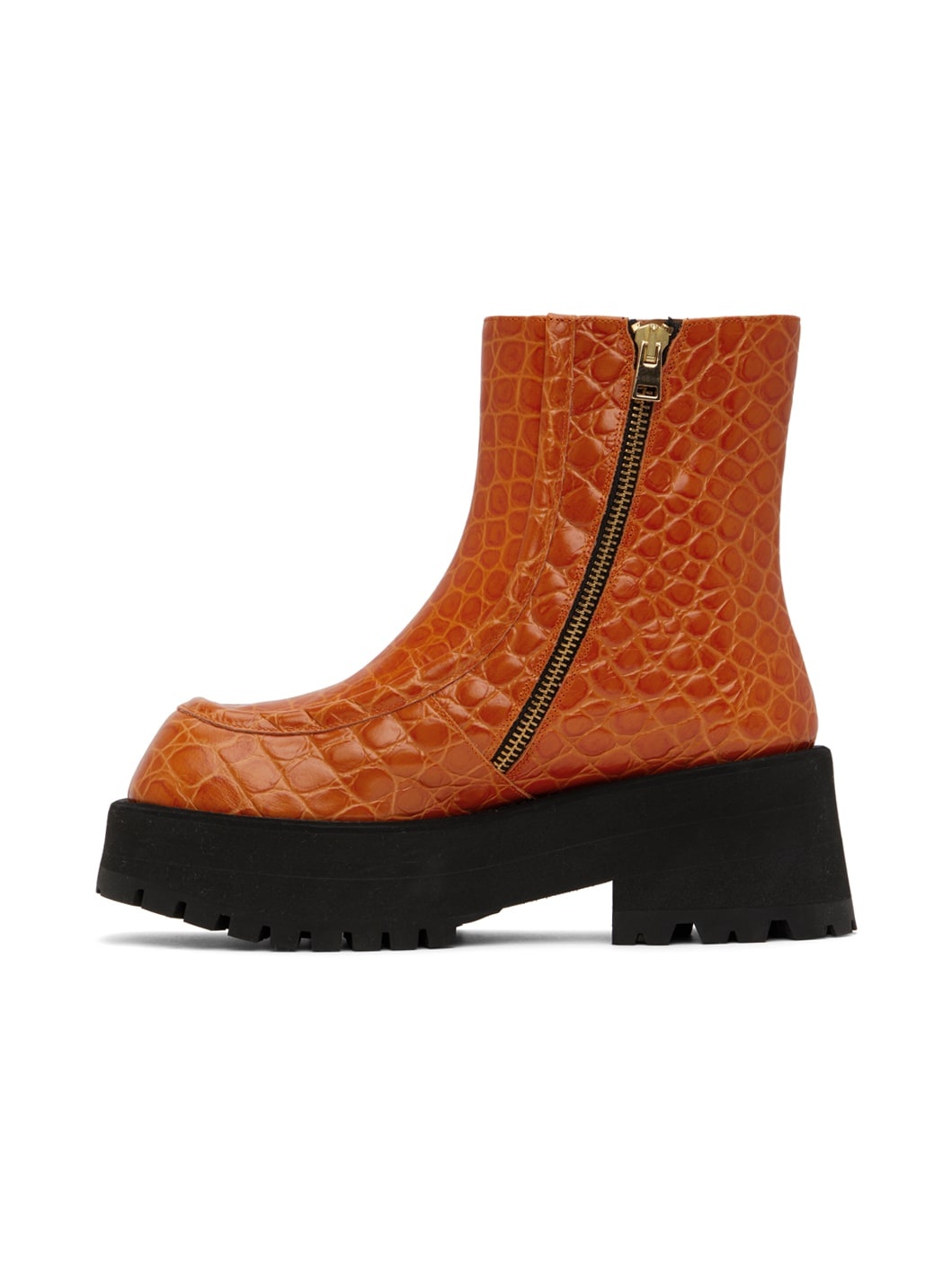 Orange Zip Boots - 3