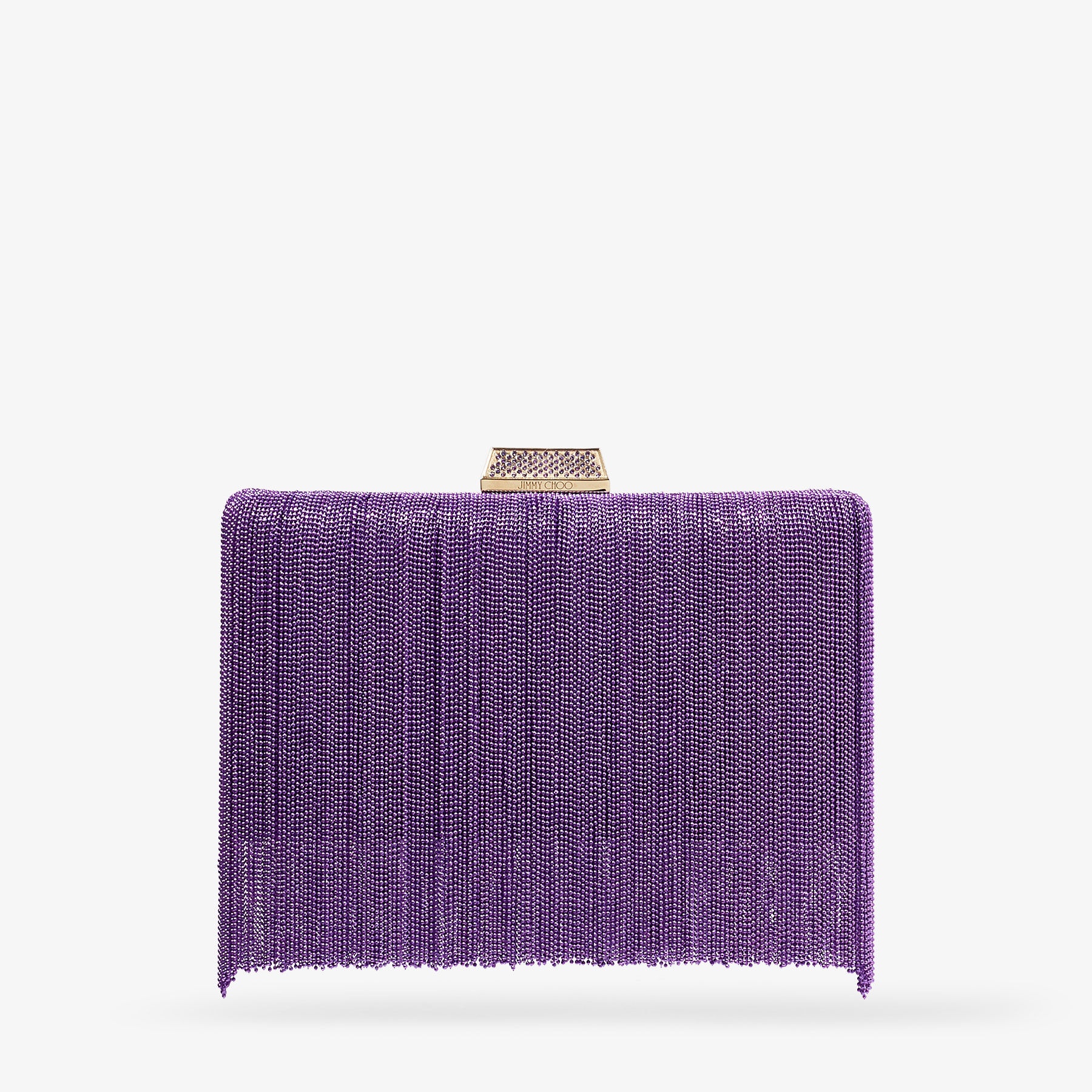 Clemmie
Cassis Satin Clutch Bag with Chain Fringe - 1