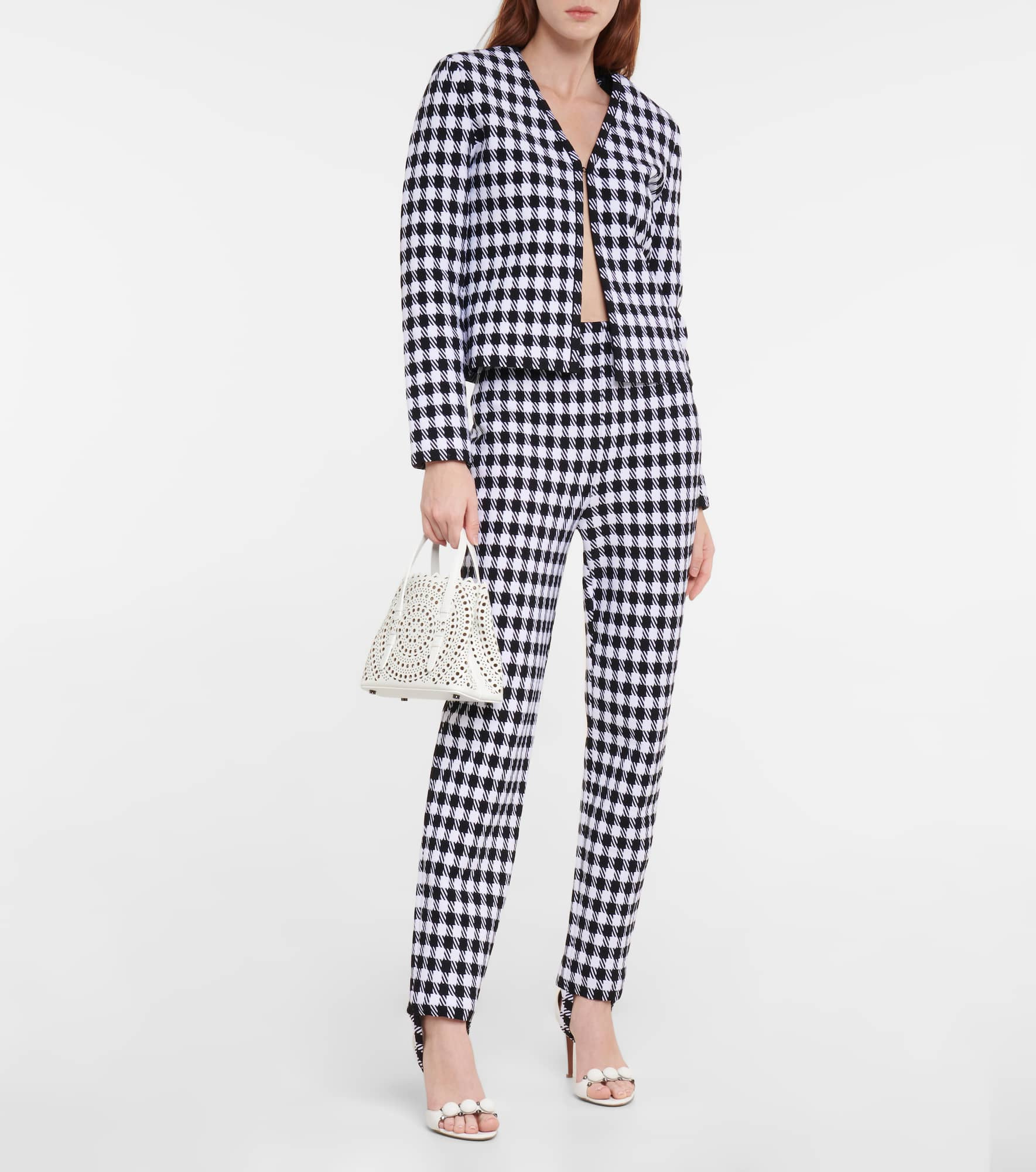 Checked jacquard-knit jacket - 2