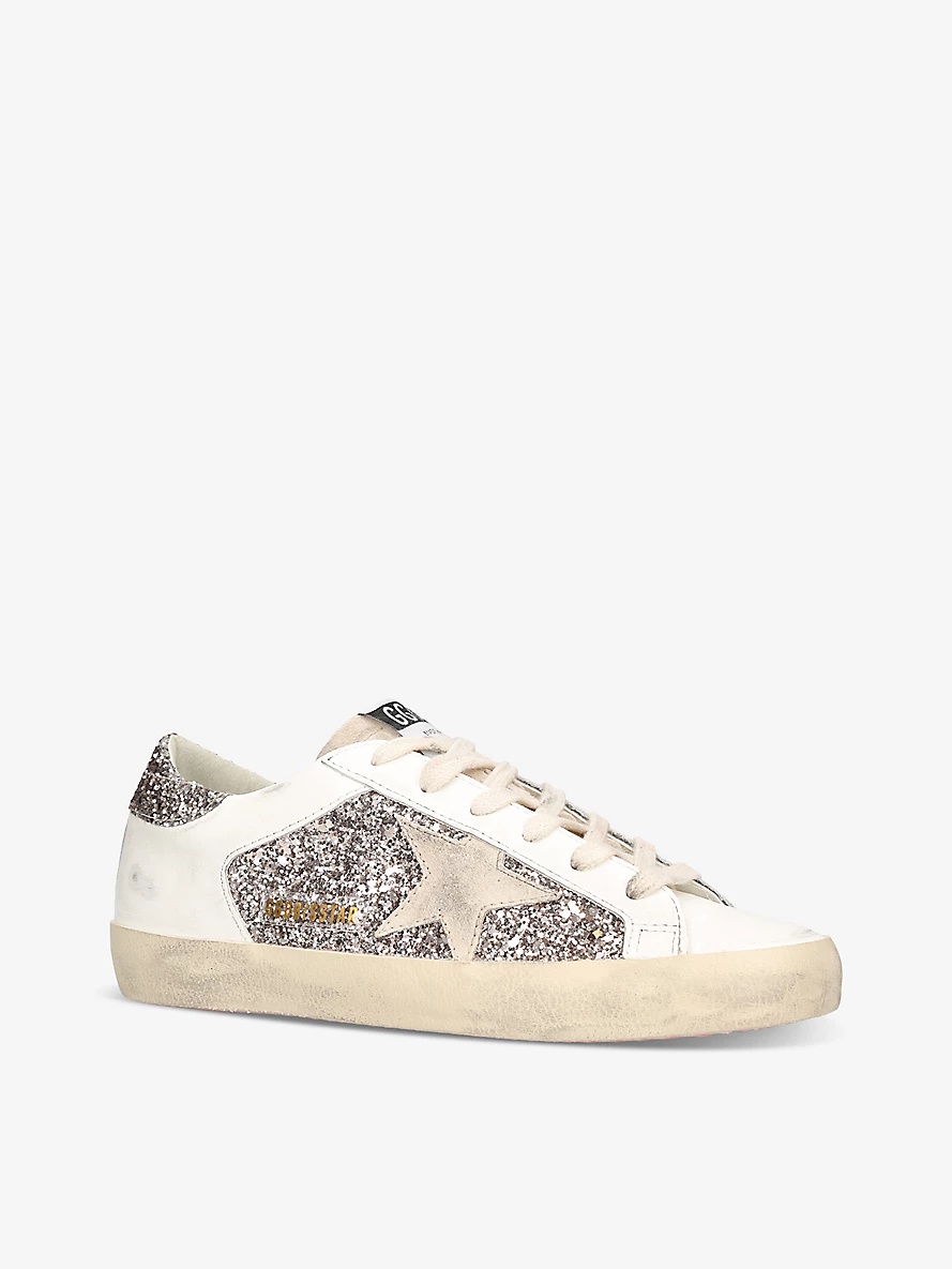 Super Star glitter-embellished faux-leather low-top trainers - 3