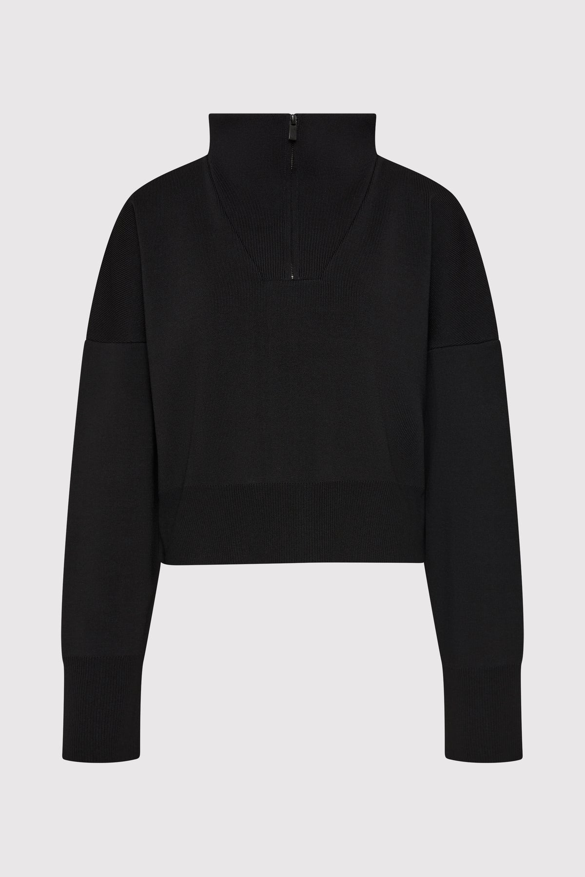 Milano Knit Zip Jumper - Black - 1