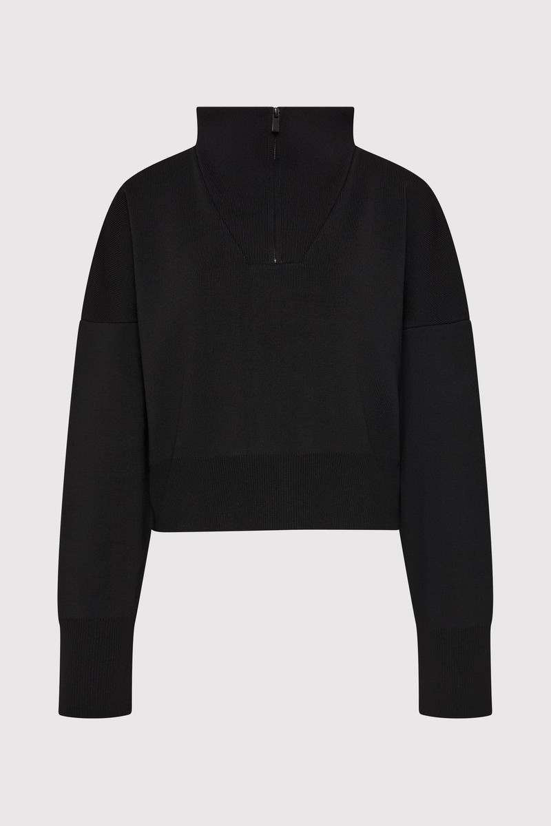 Milano Knit Zip Jumper - Black 1