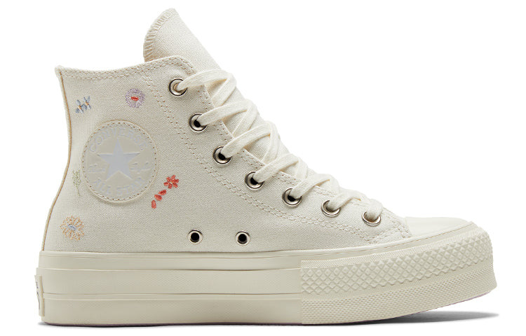 (WMNS) Converse Chuck Taylor All Star Lift Platform 'Embroidered Floral - Egret' A01586C - 2