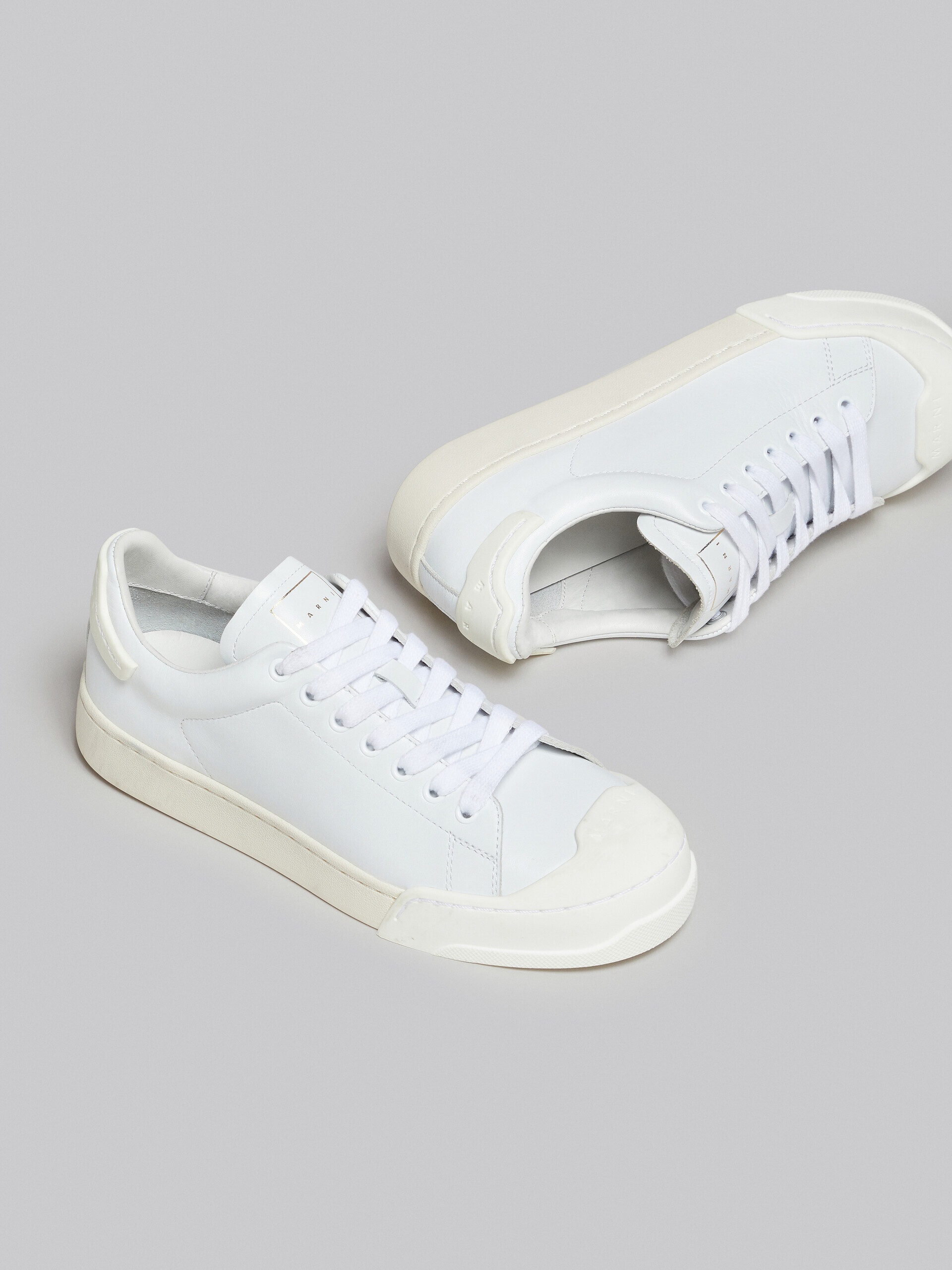 DADA BUMPER SNEAKER IN WHITE LEATHER - 5