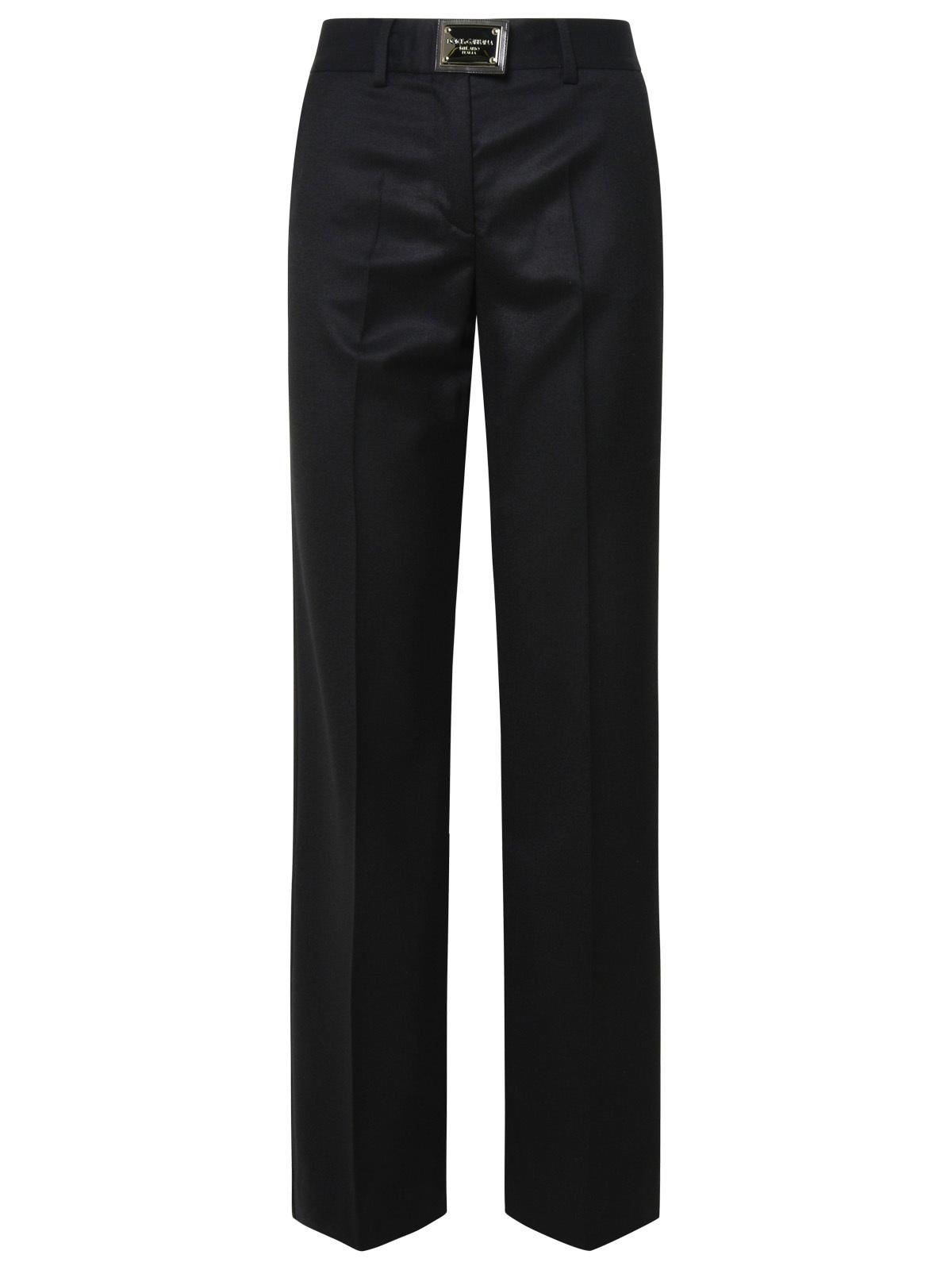 Dolce & Gabbana Black Flannel Flare Pants - 1