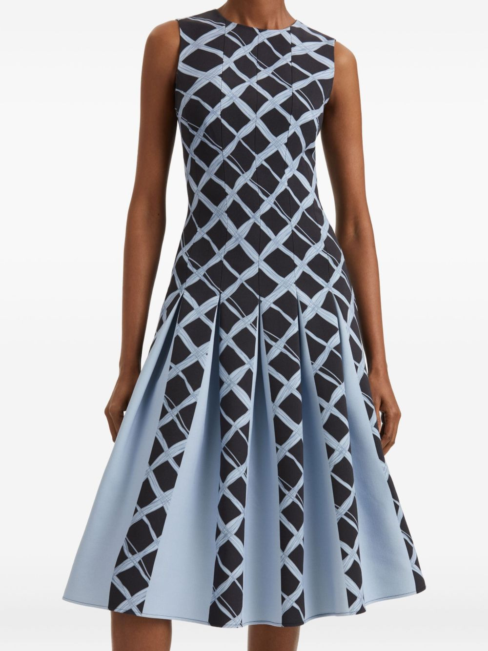 pleated wavy-pattern dress - 5