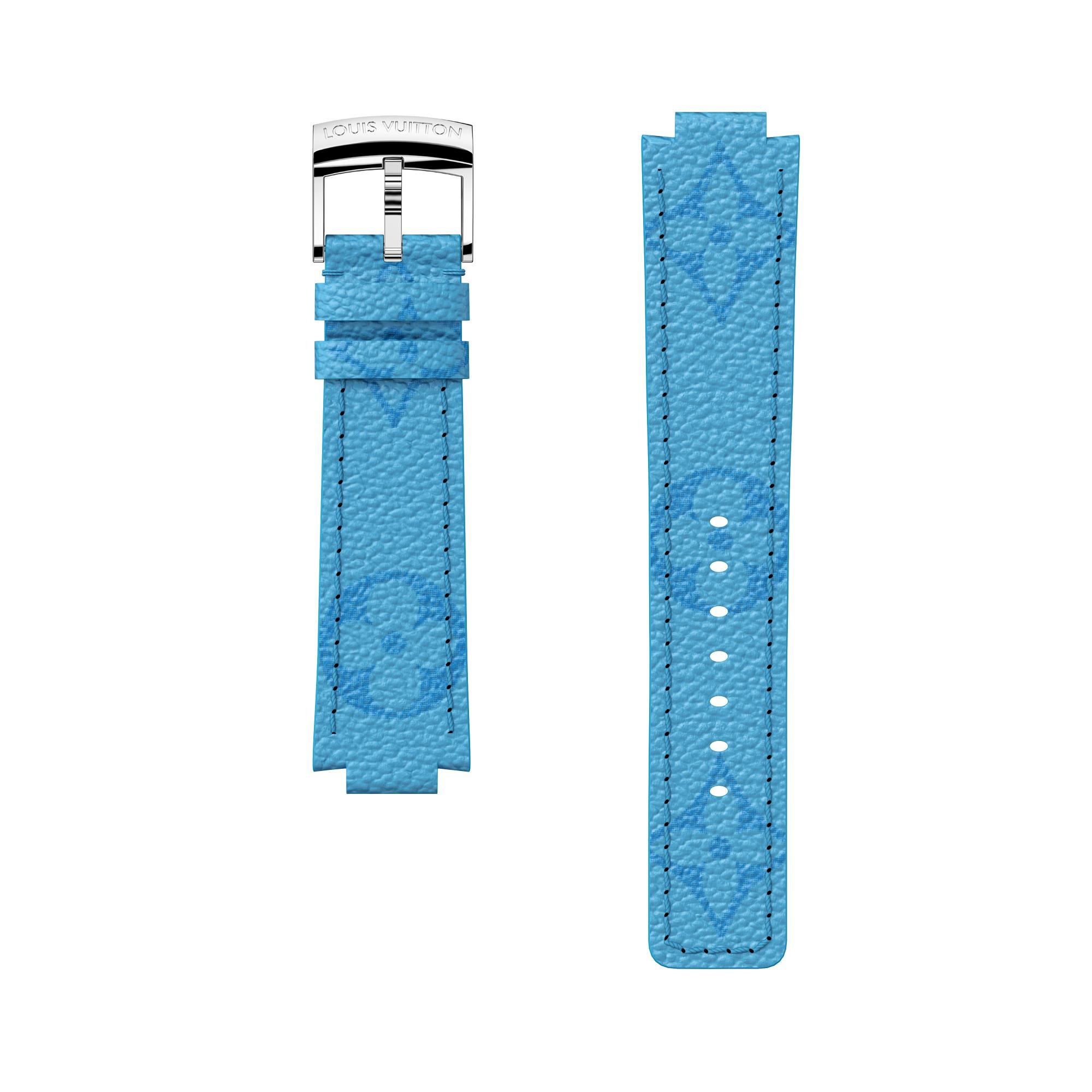 Tambour Monogram Blue Canvas Strap - 1