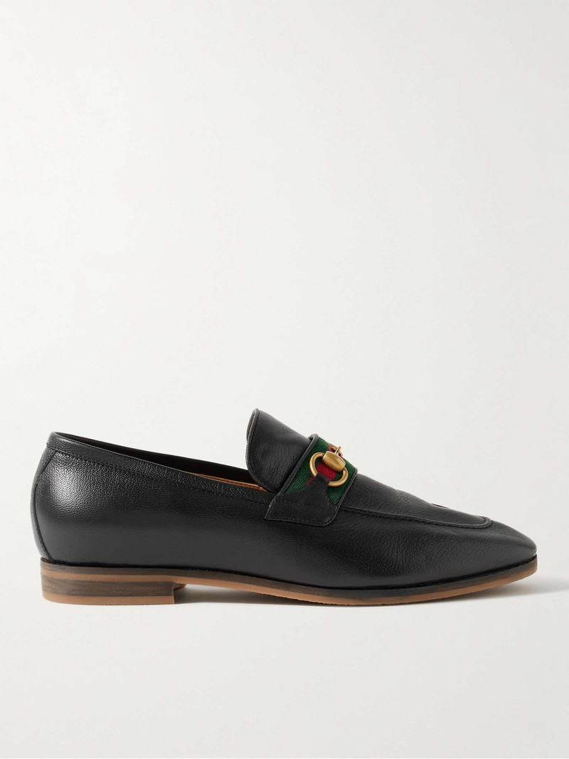 Paride Webbing-Trimmed Horsebit Leather Loafers - 1