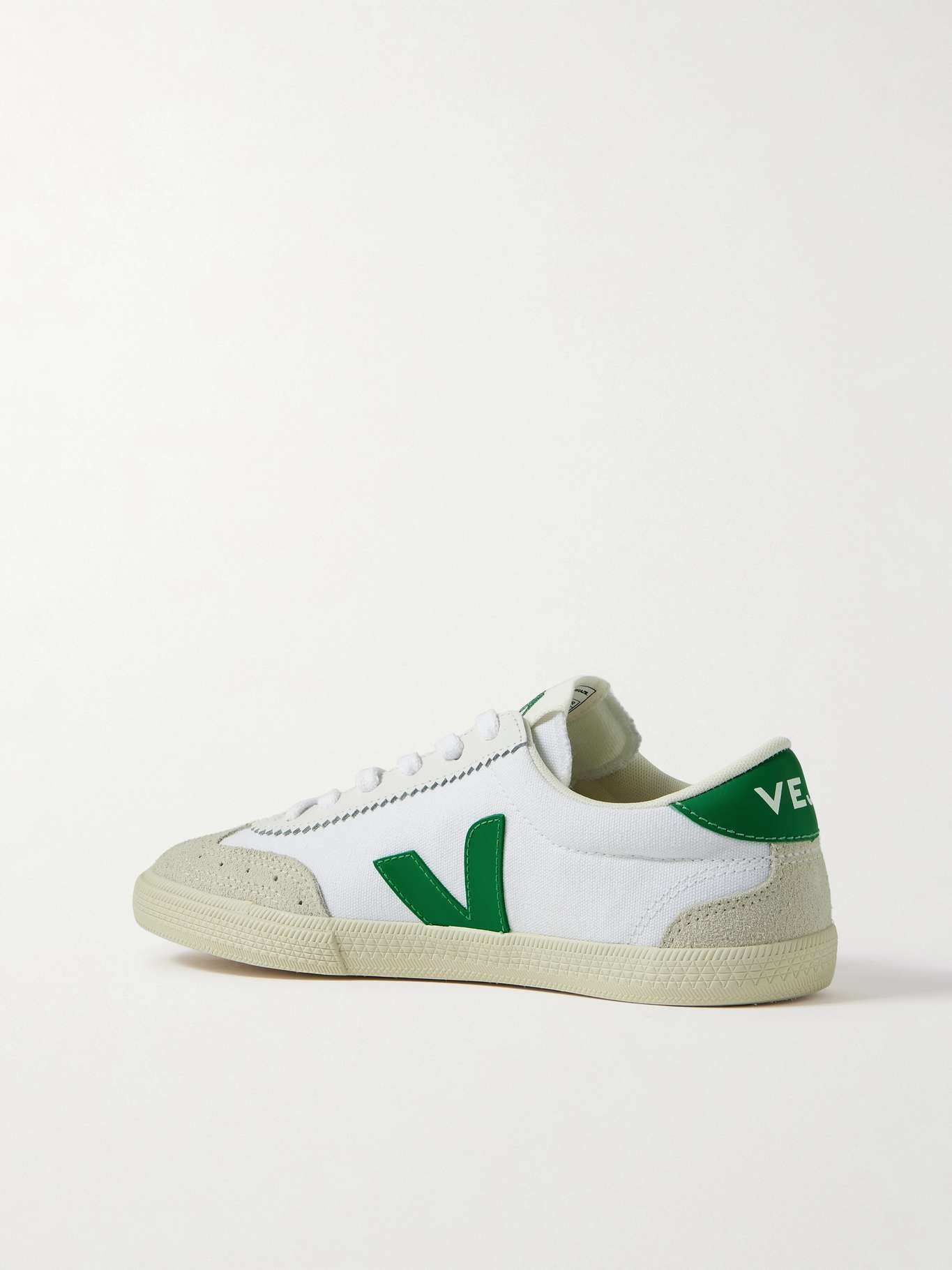 Volley leather and suede-trimmed canvas sneakers - 3