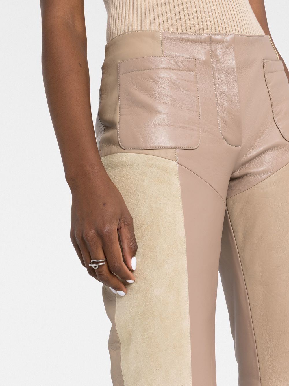 wide-leg panelled trousers - 5