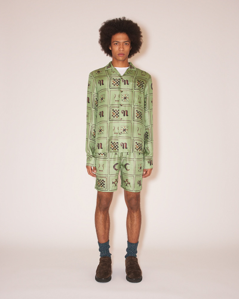 Nanushka DOXXI - Twill silk shorts - Green Totem outlook