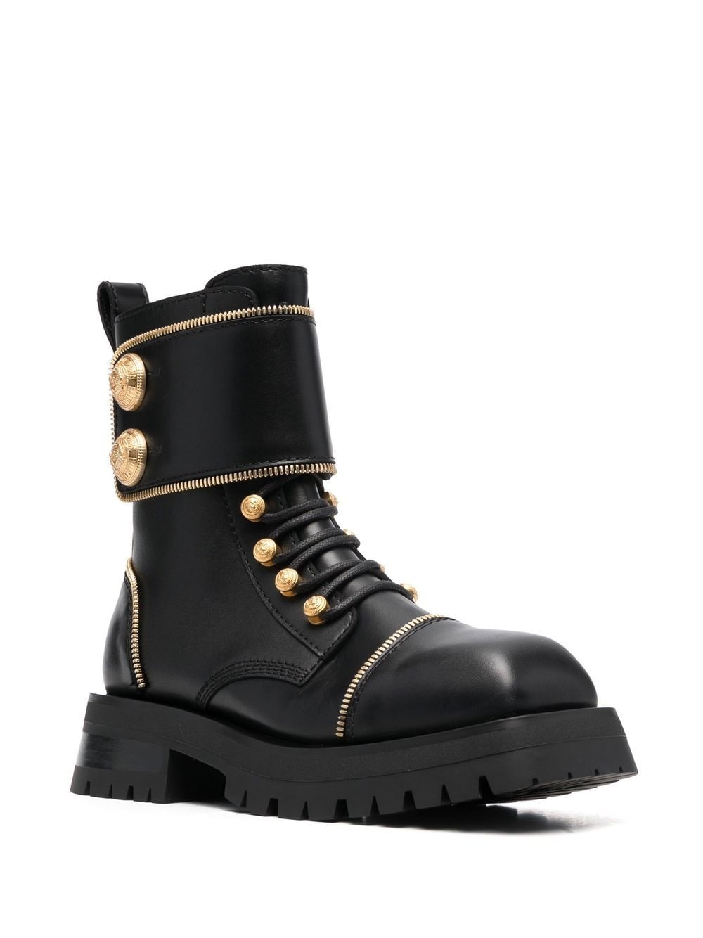 studded square-toe leather boots - 2