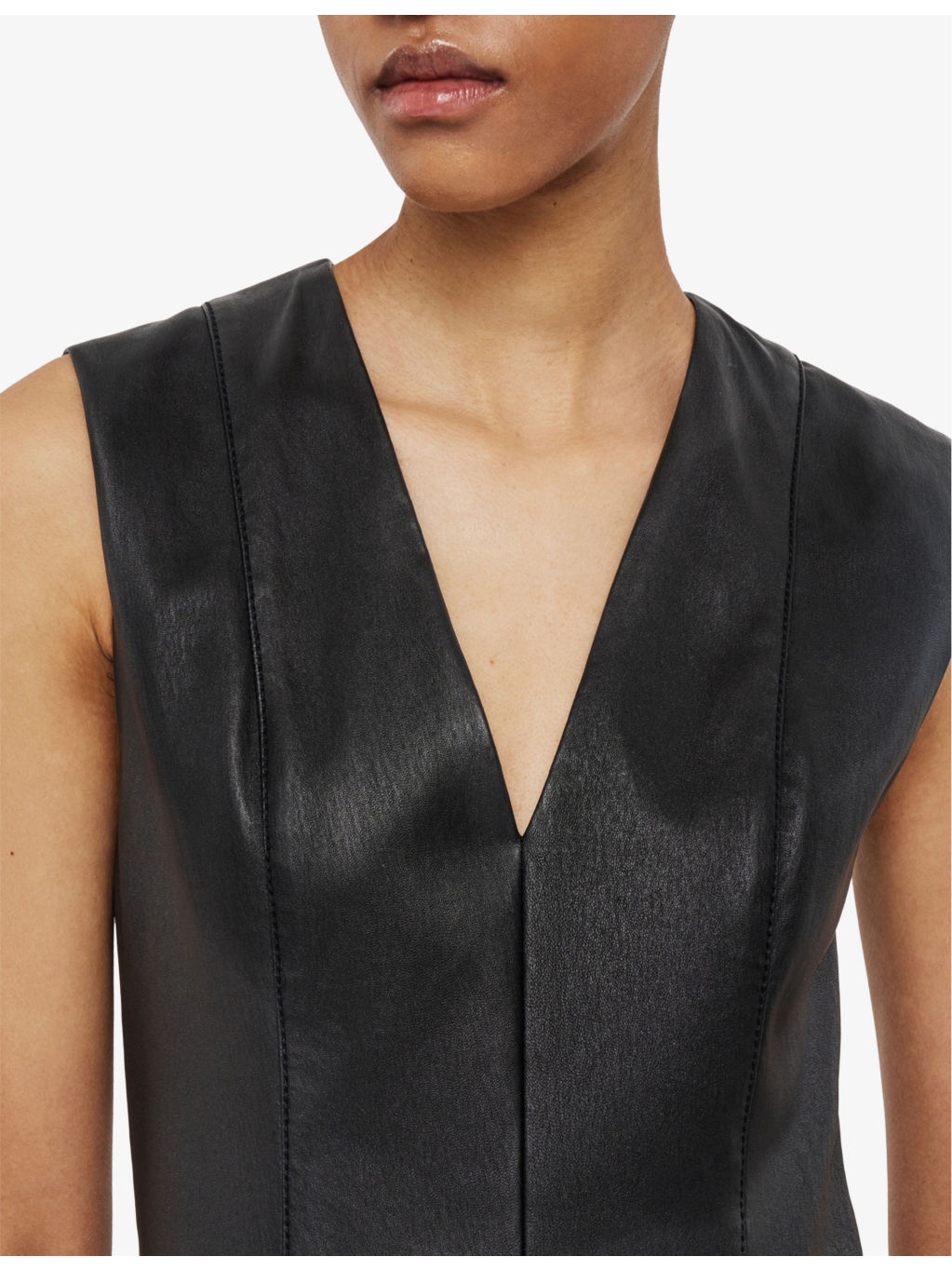 Kosma V-neck leather midi dress - 5