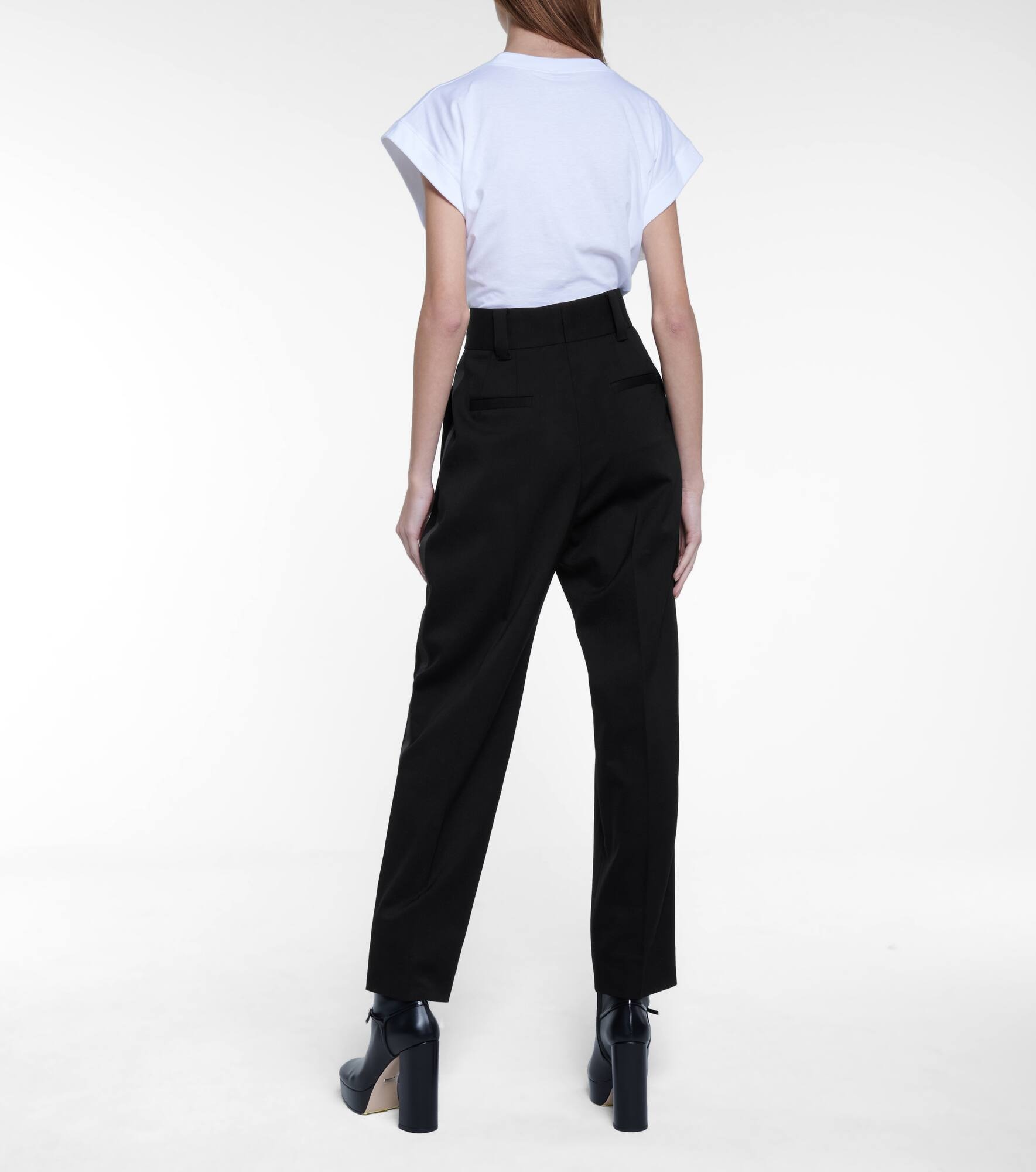 High-rise straight stretch-wool pants - 3