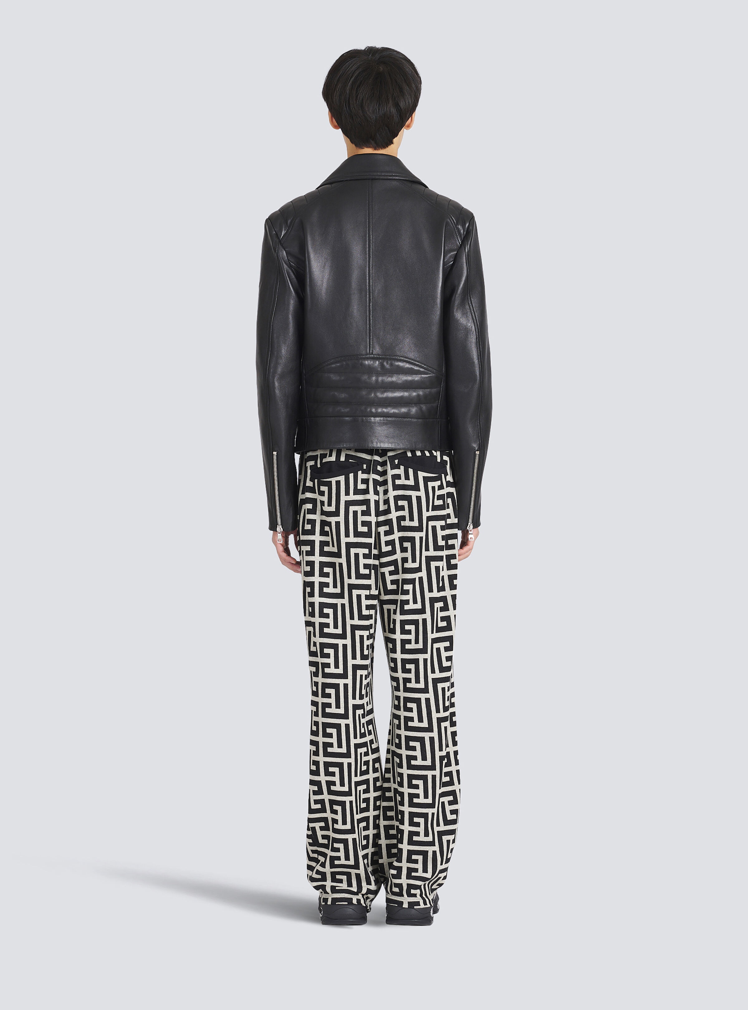 Leather biker jacket - 4