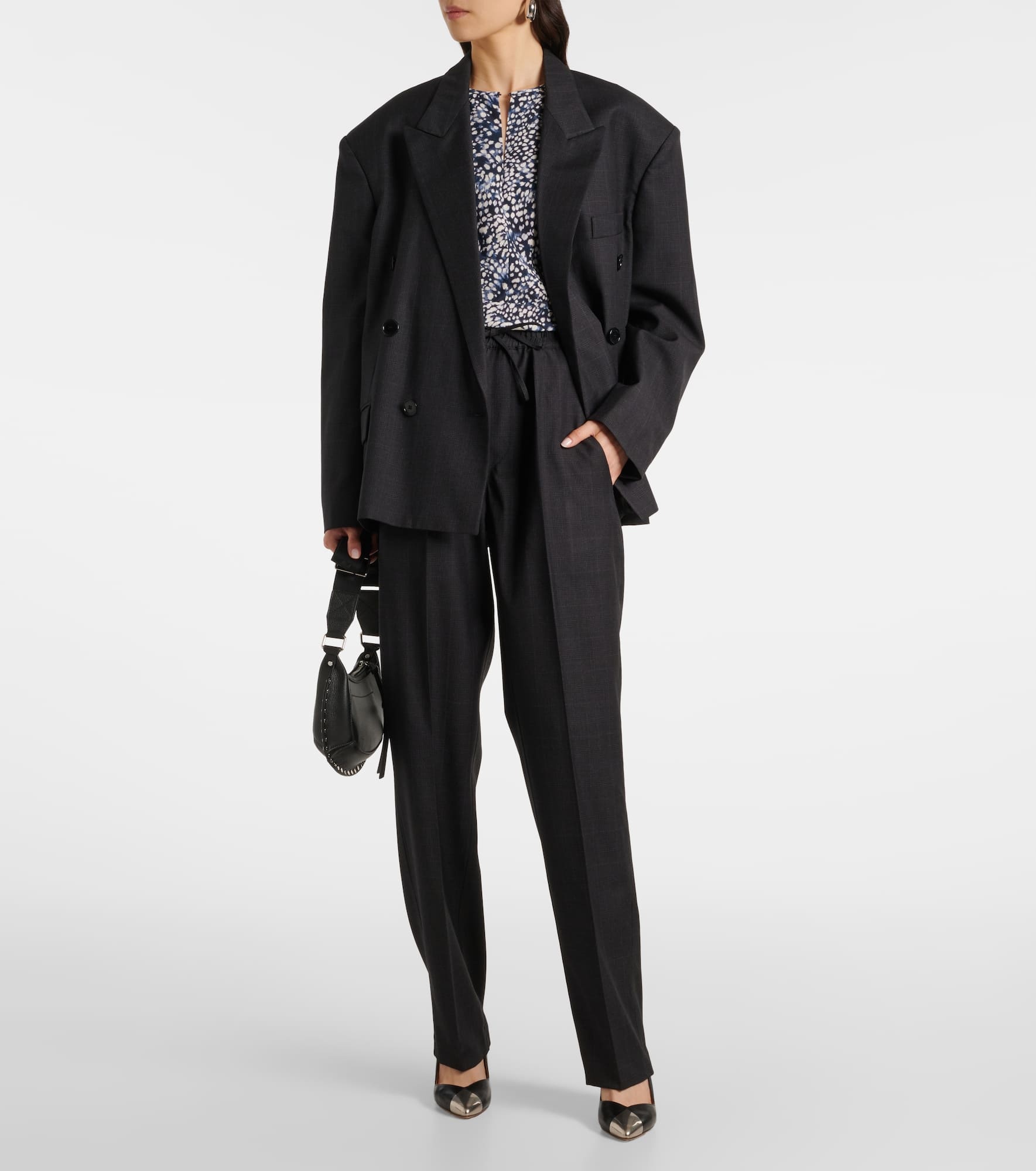 Klero checked double-breasted wool-blend blazer - 2
